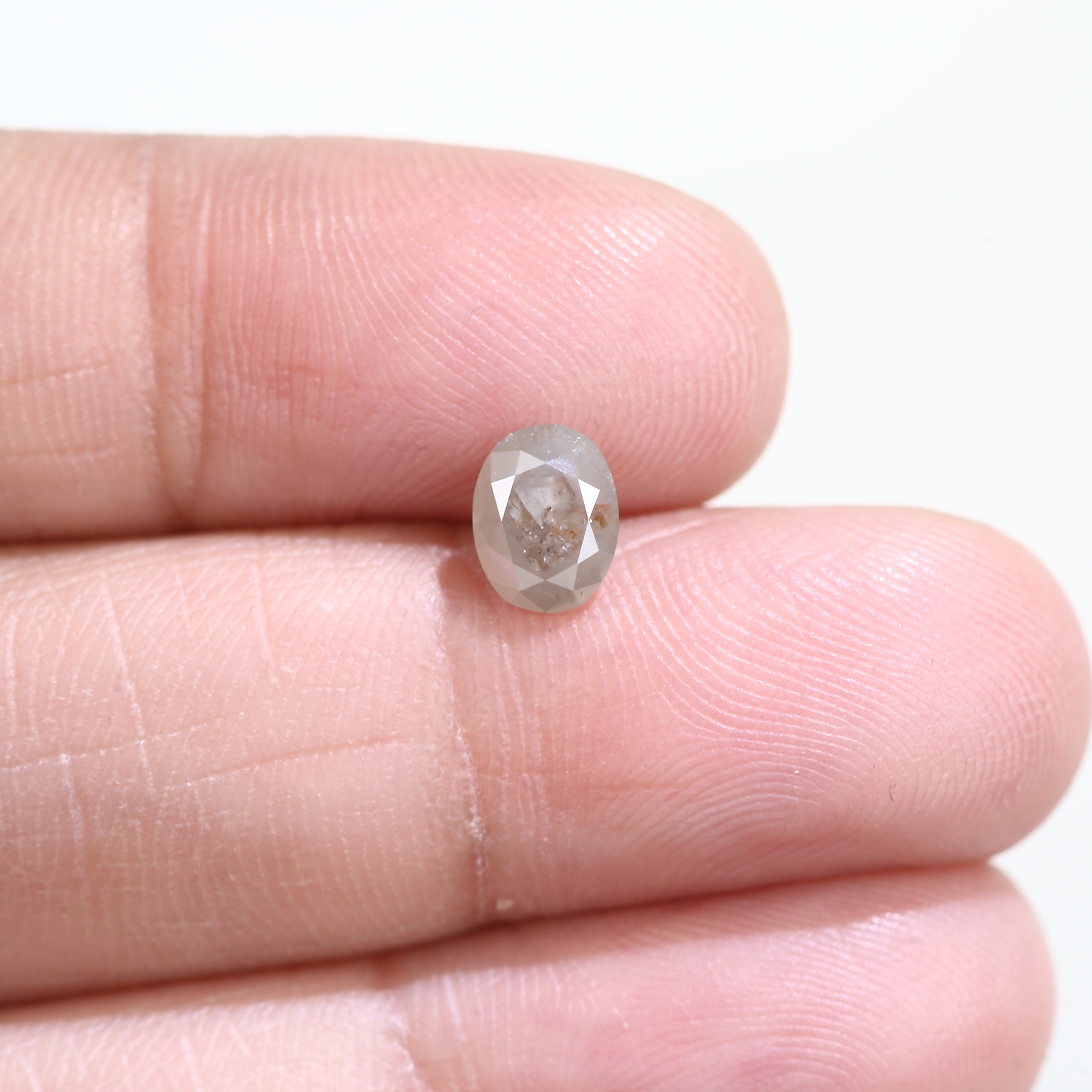 0.82 Carat Natural Oval Cut Gray Diamond 6.71 MM