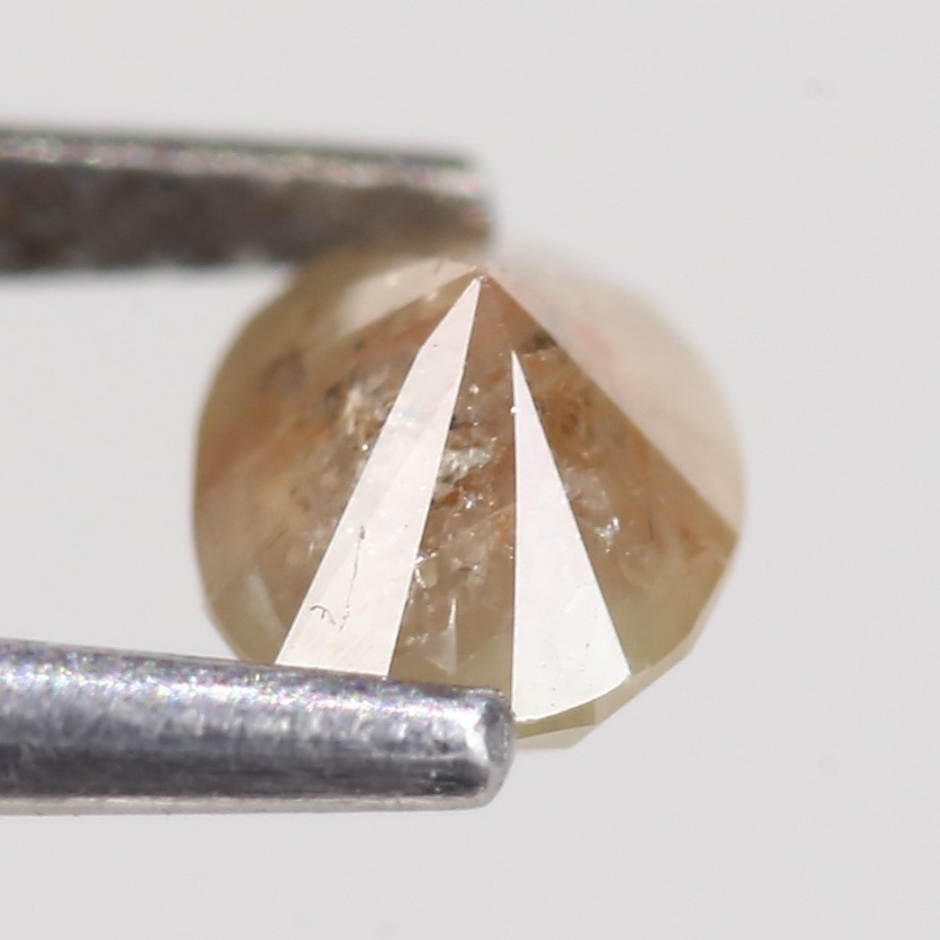 0.92 Carat Natural Oval Cut Brown Yellow Diamond 6.86 MM