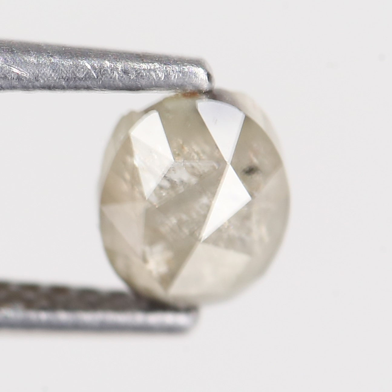 0.94 Carat Natural Oval Rose cut Salt And Pepper Diamond 6.77 MM