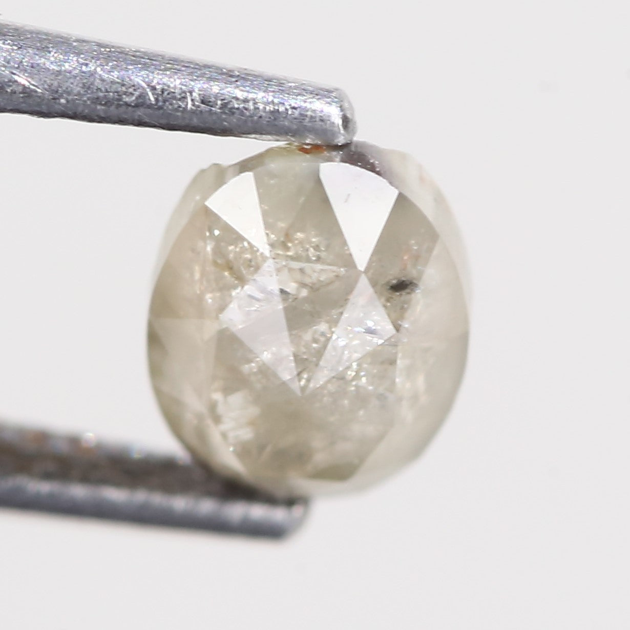 0.94 Carat Natural Oval Rose cut Salt And Pepper Diamond 6.77 MM