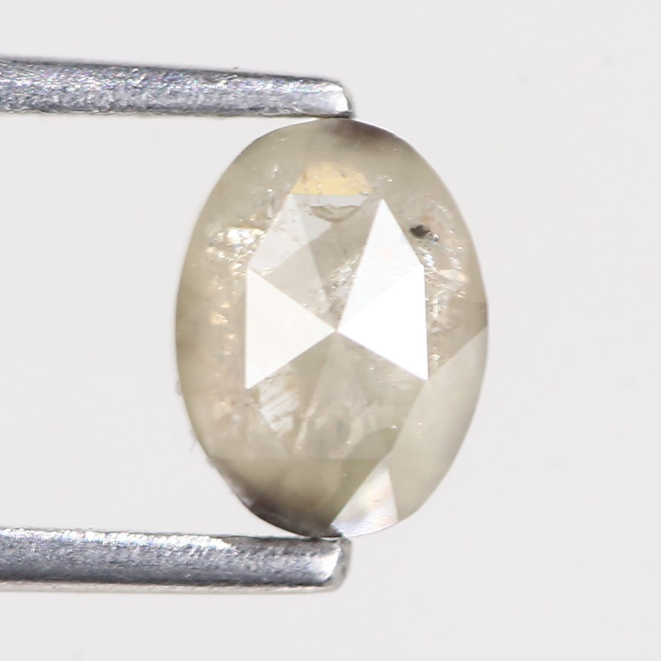 0.94 Carat Natural Oval Rose cut Salt And Pepper Diamond 6.77 MM