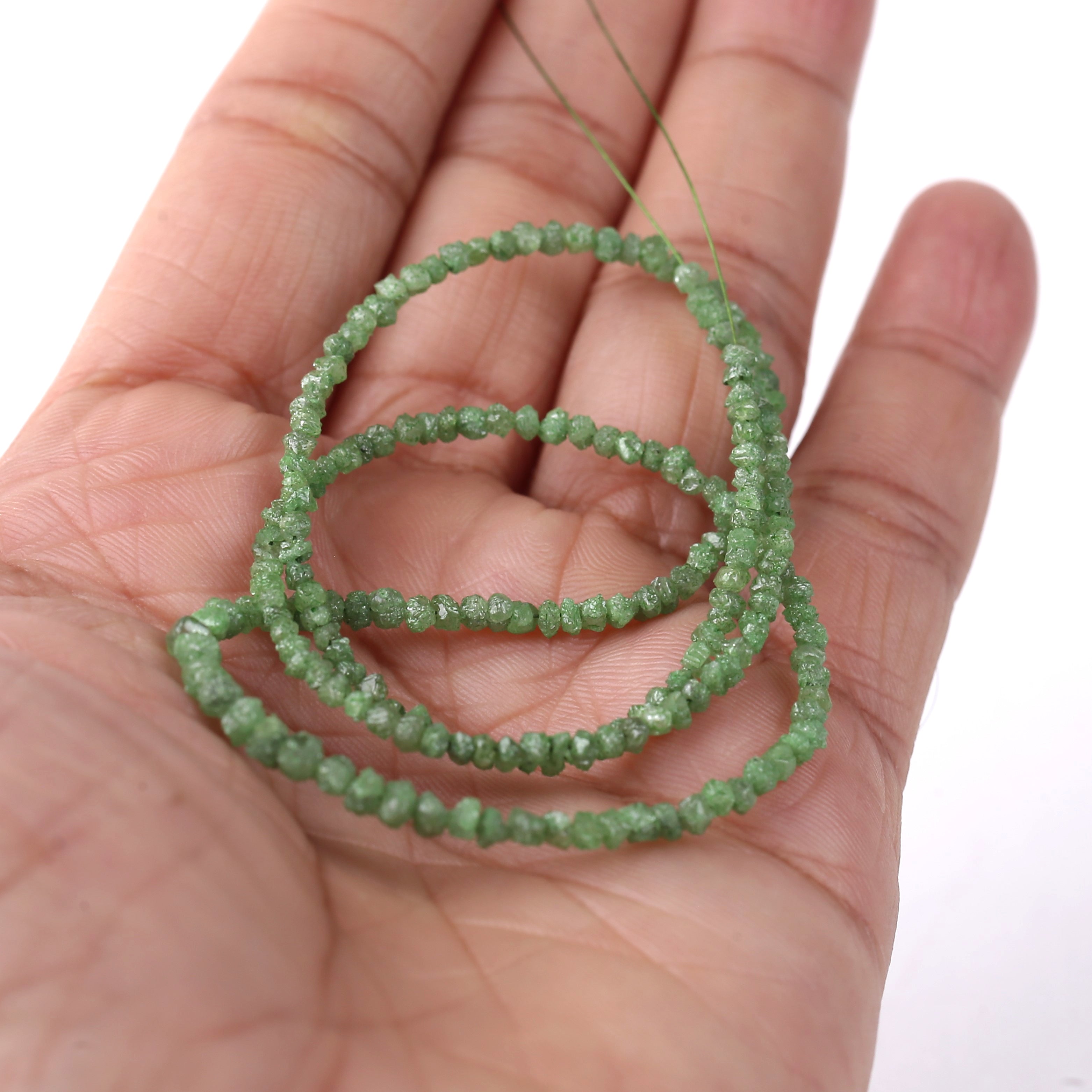 Genuine untreated green diamond beads strand for crafts