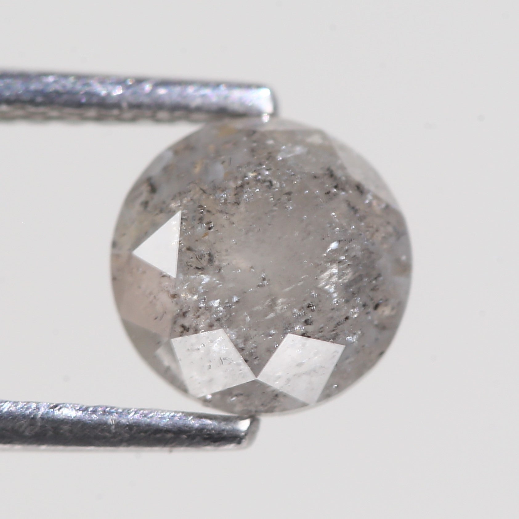 1.59 Carat Natural Round Cut Salt And Pepper Diamond 6.77 MM
