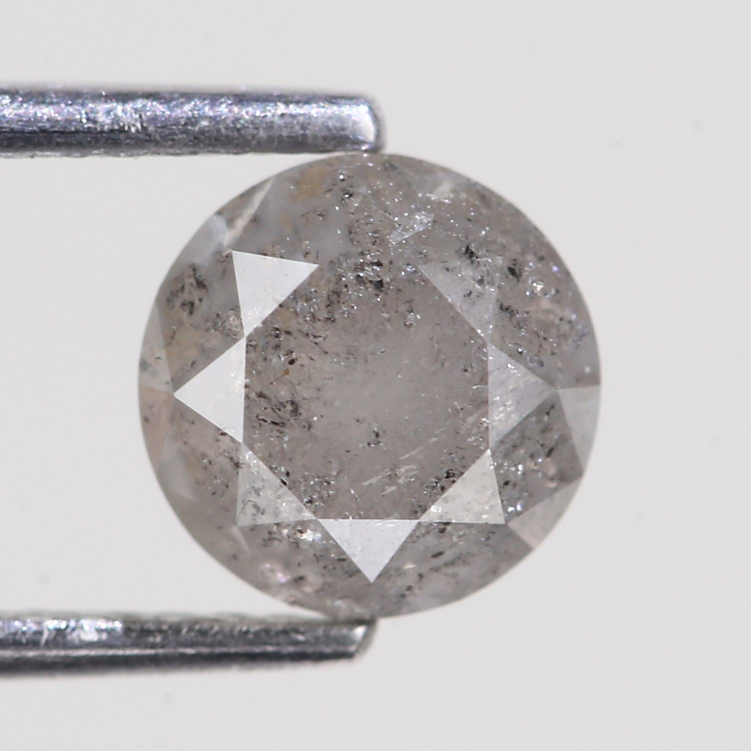 1.59 Carat Natural Round Cut Salt And Pepper Diamond 6.77 MM