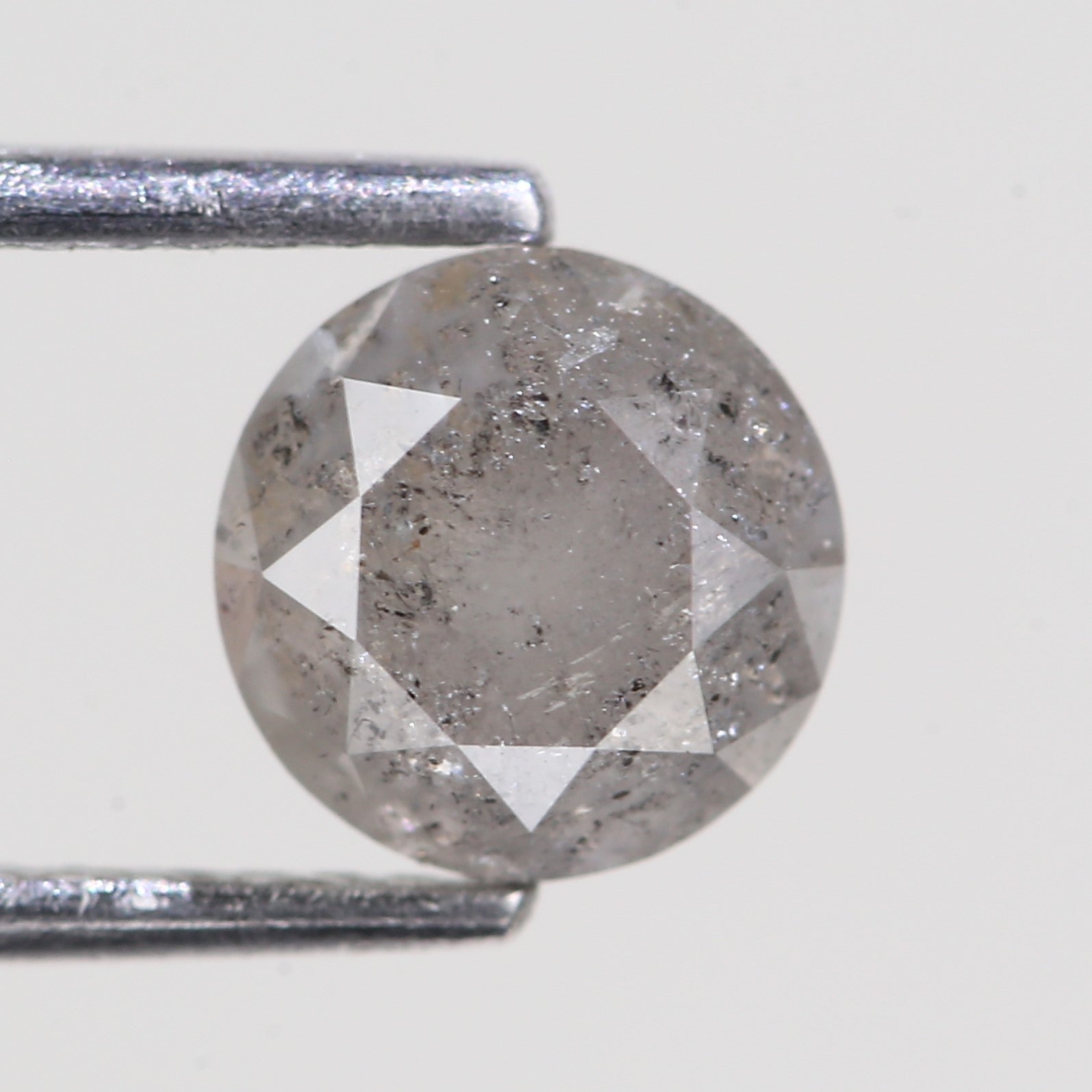 1.59 Carat Natural Round Cut Salt And Pepper Diamond 6.77 MM