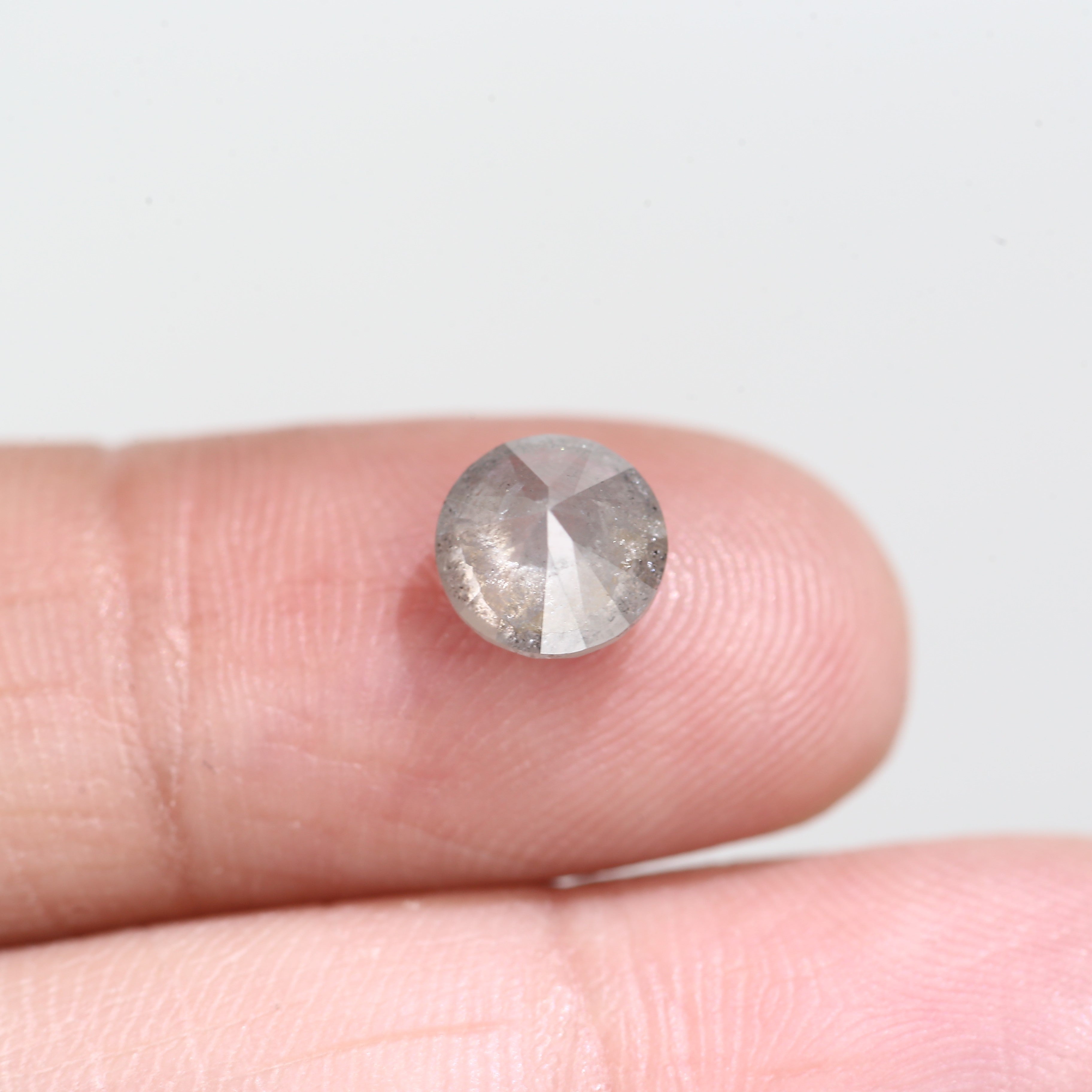 1.59 Carat Natural Round Cut Salt And Pepper Diamond 6.77 MM
