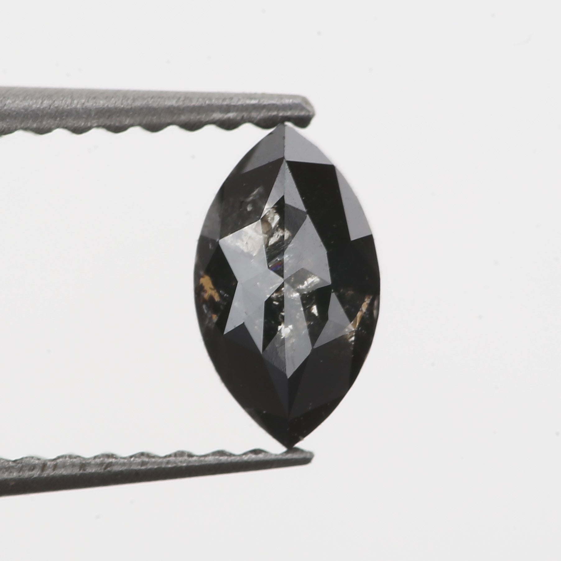 Fancy Black Marquise Rose Cut Salt and Pepper Diamond