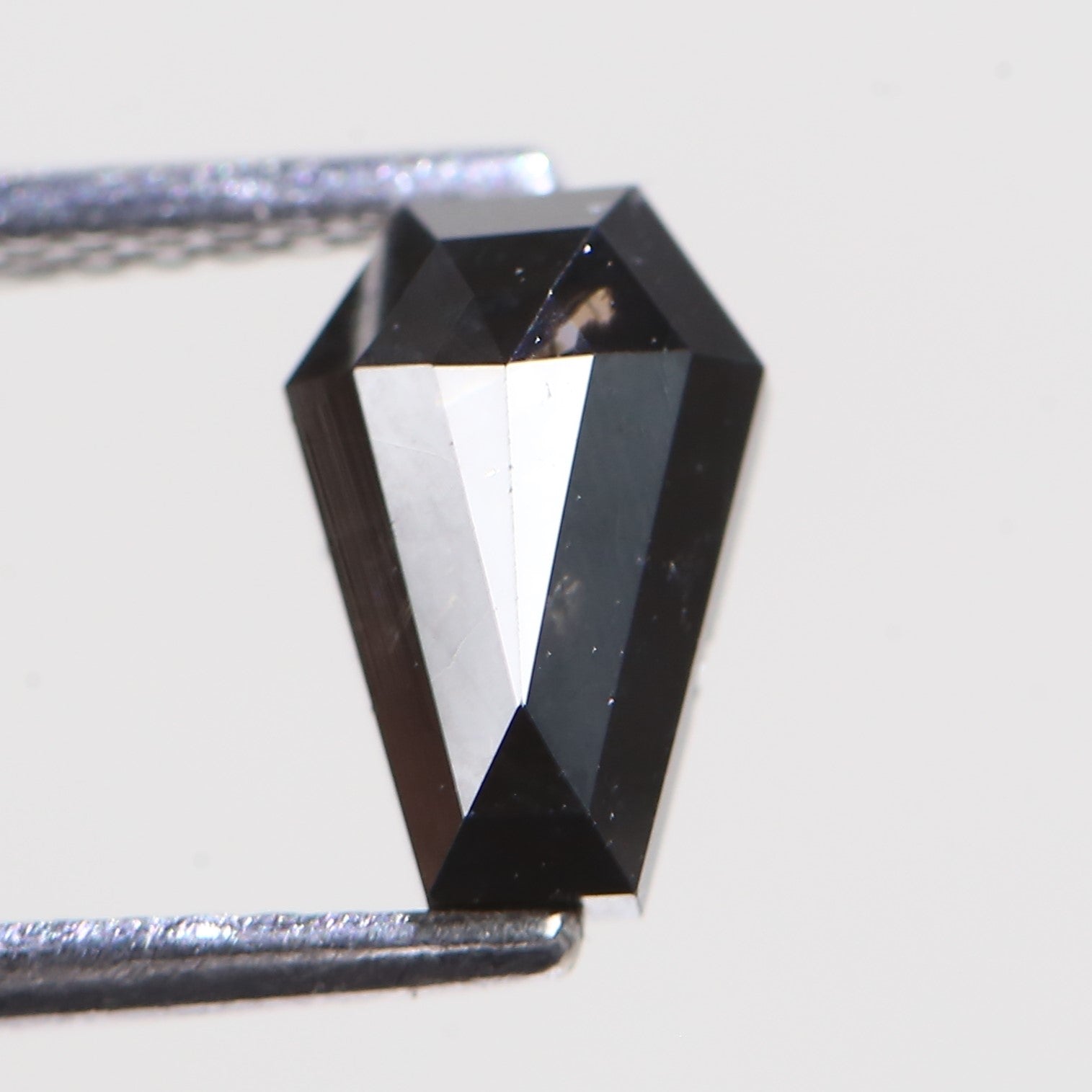 1.27 Carat Natural Black Coffin Cut Salt And Pepper Loose Diamond 8.30 MM