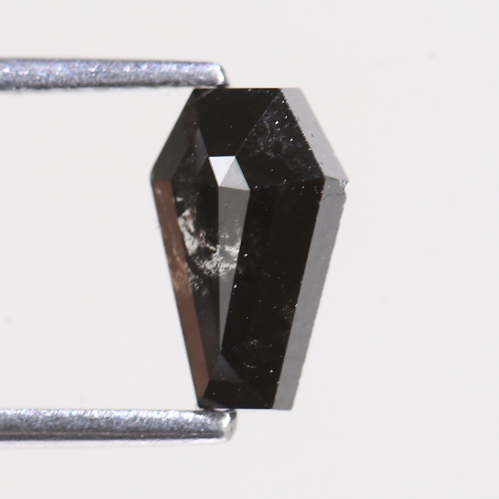 1.14 Carat Natural Black Coffin Cut Salt And Pepper Diamond 8.81 MM