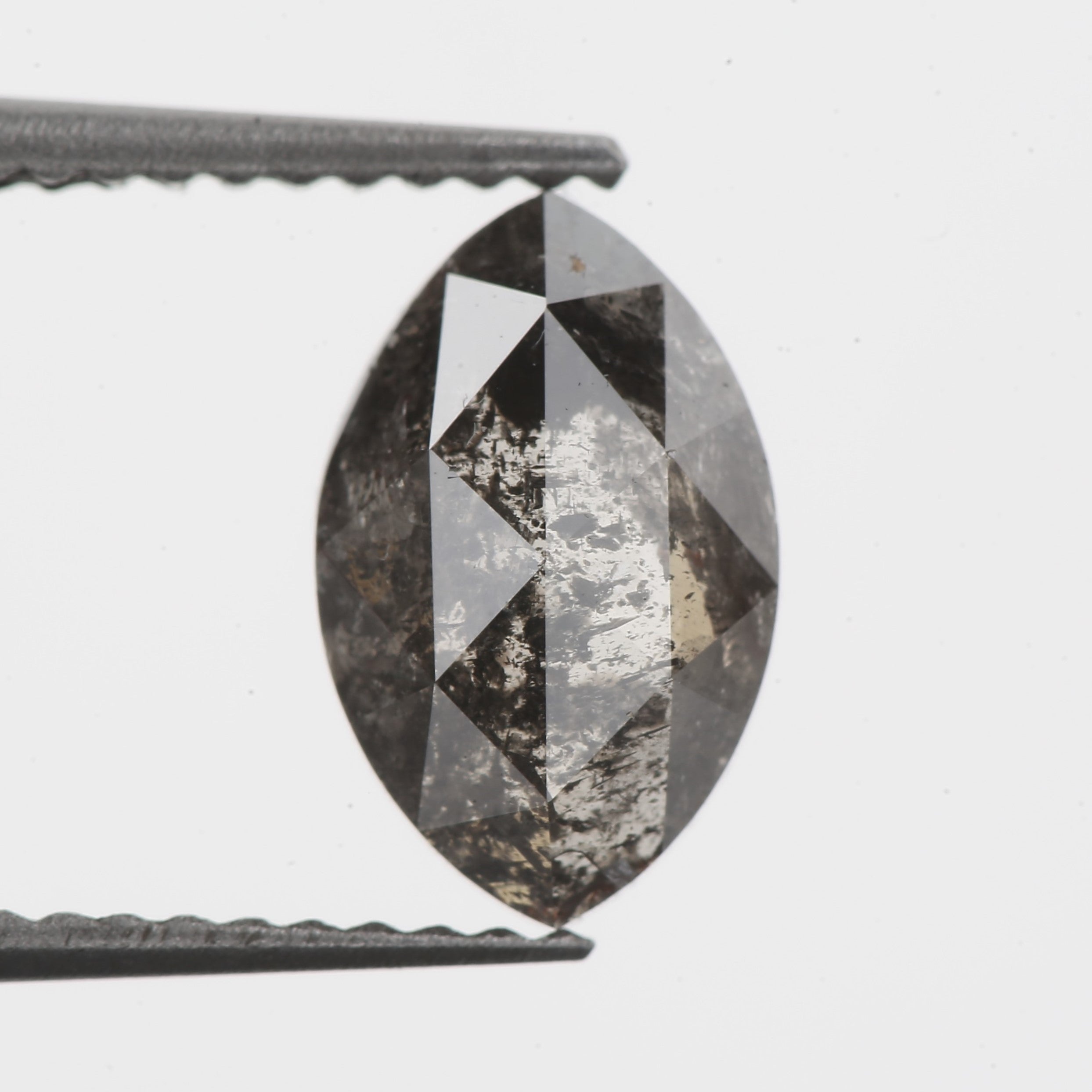 0.33 Ct Grey Marquise Shaped Natural Rose Cut Loose Diamond, selling 6.02 mm x 3.63 mm x 1.88 mm Salt & pepper Rose Cut Loose Diamond SJ43/27