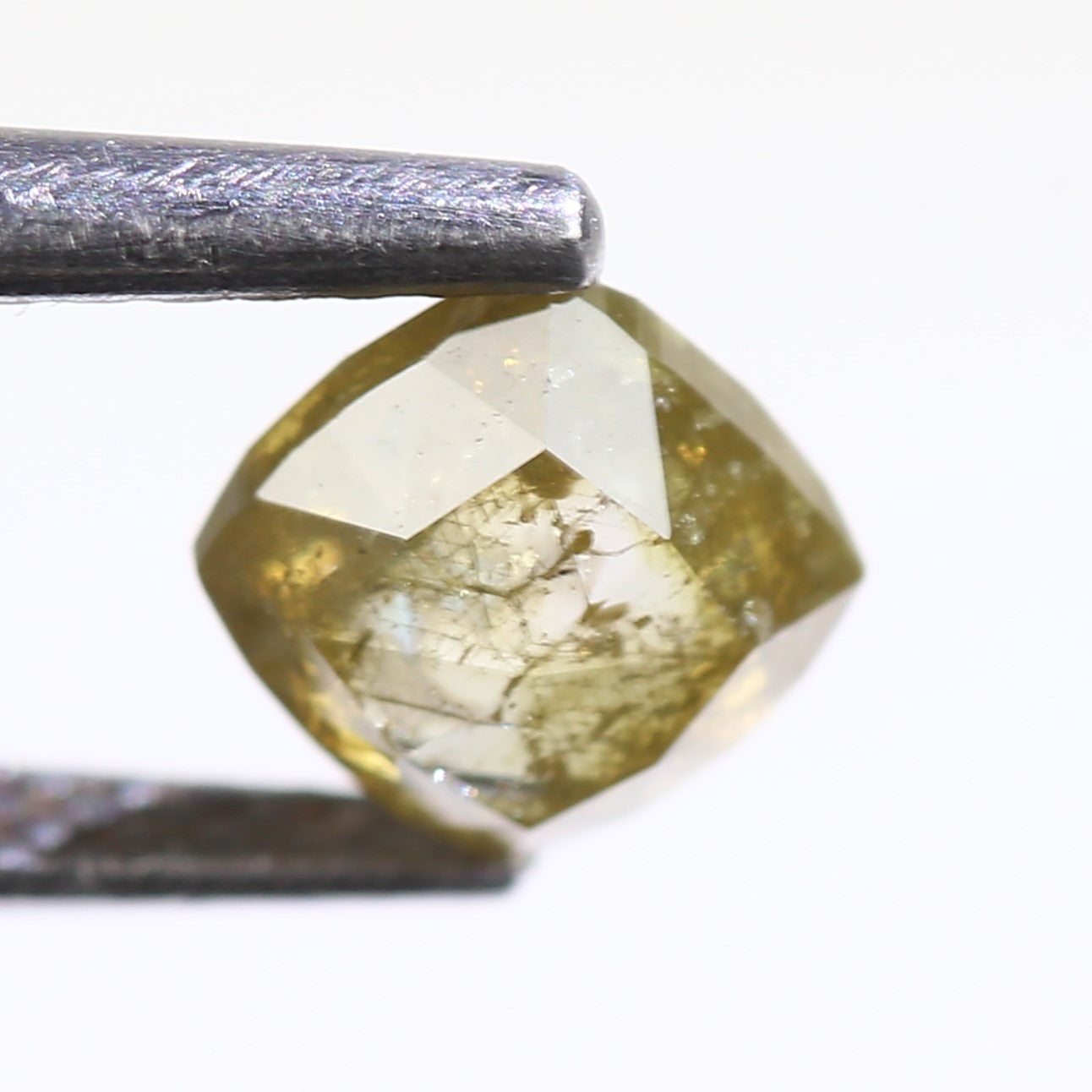 0.96 Carat Natural Fancy Green Yellow Cushion Cut Diamond 5.20 MM