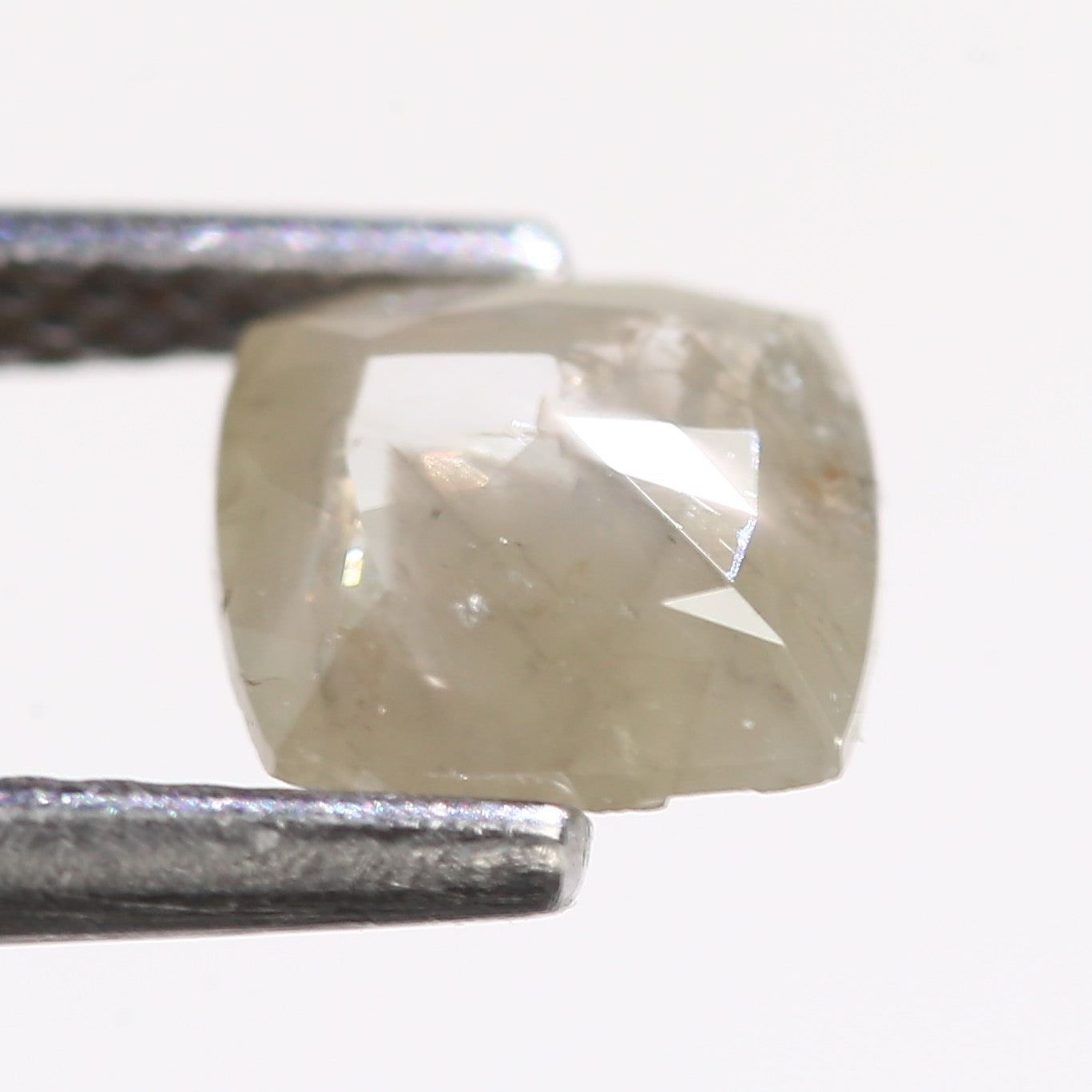 0.66 Carat Natural Cushion Cut Gray Salt Pepper Diamond 5.92 MM