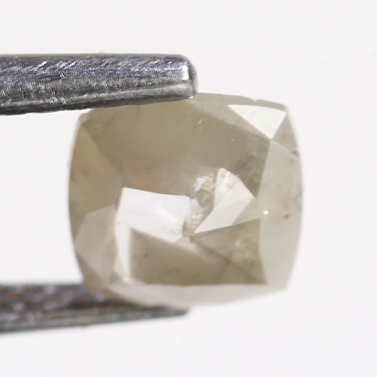 0.66 Carat Natural Cushion Cut Gray Salt Pepper Diamond 5.92 MM