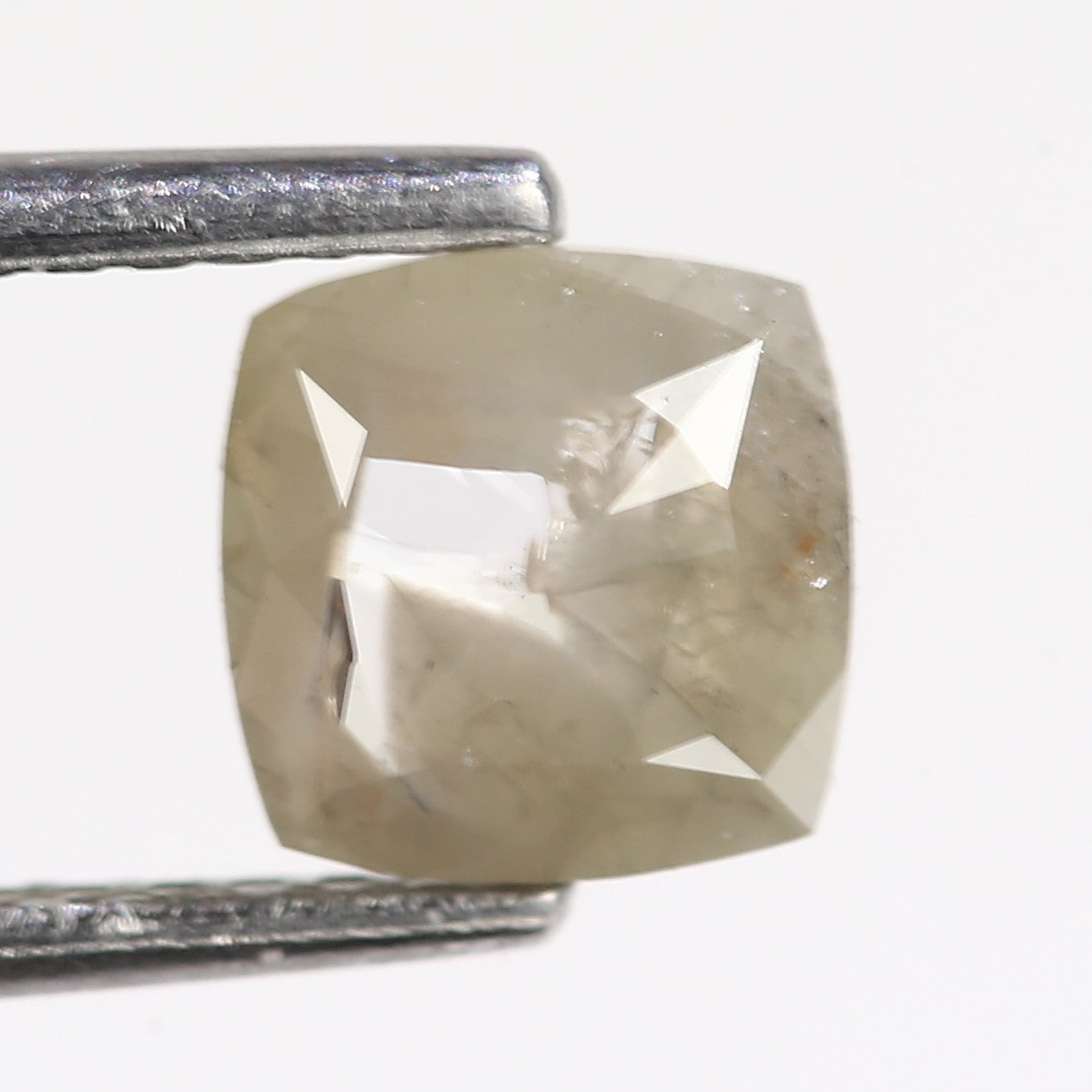 0.66 Carat Natural Cushion Cut Gray Salt Pepper Diamond 5.92 MM