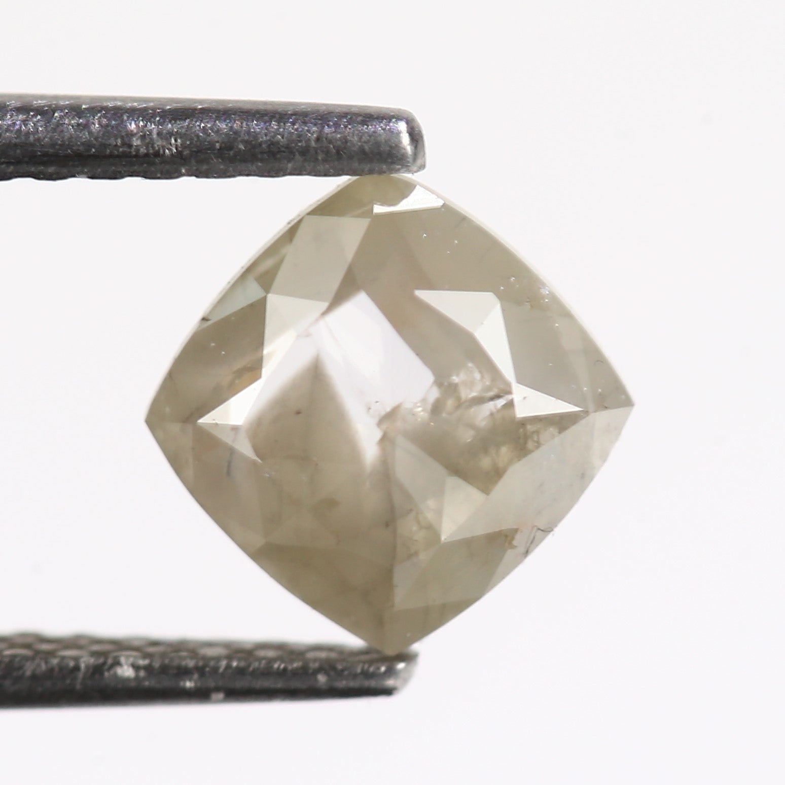 0.66 Carat Natural Cushion Cut Gray Salt Pepper Diamond 5.92 MM