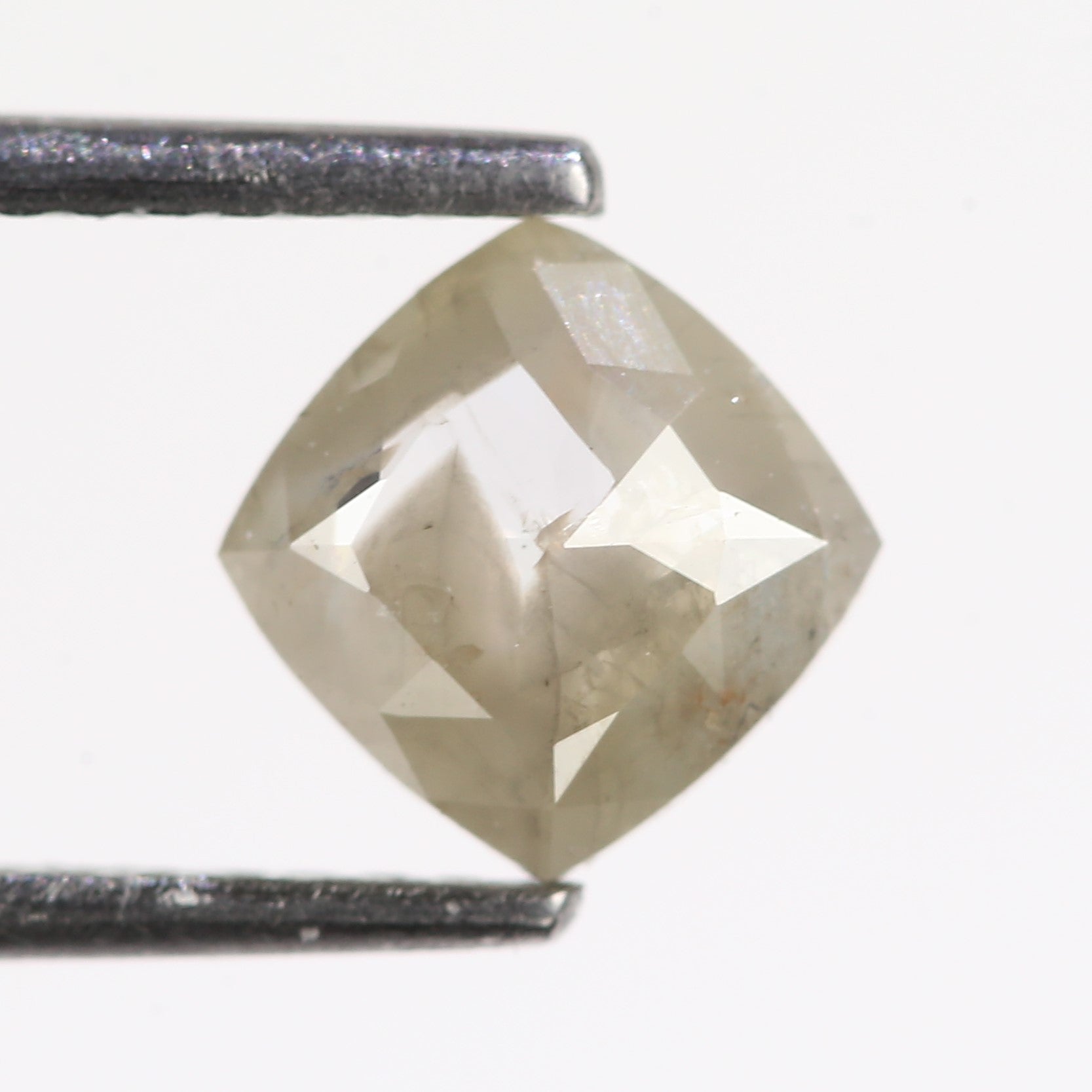 0.66 Carat Natural Cushion Cut Gray Salt Pepper Diamond 5.92 MM