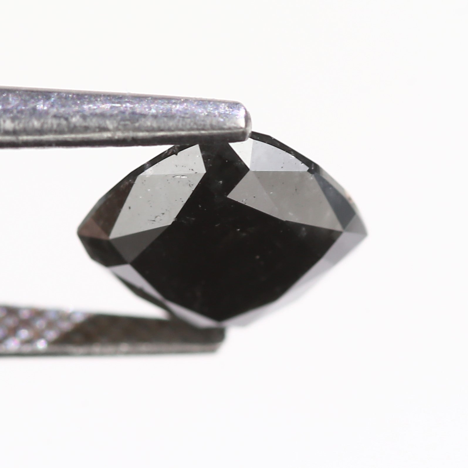 2.10 Carat Natural Cushion Cut Fancy Black Salt And Pepper Diamond 7.45 MM