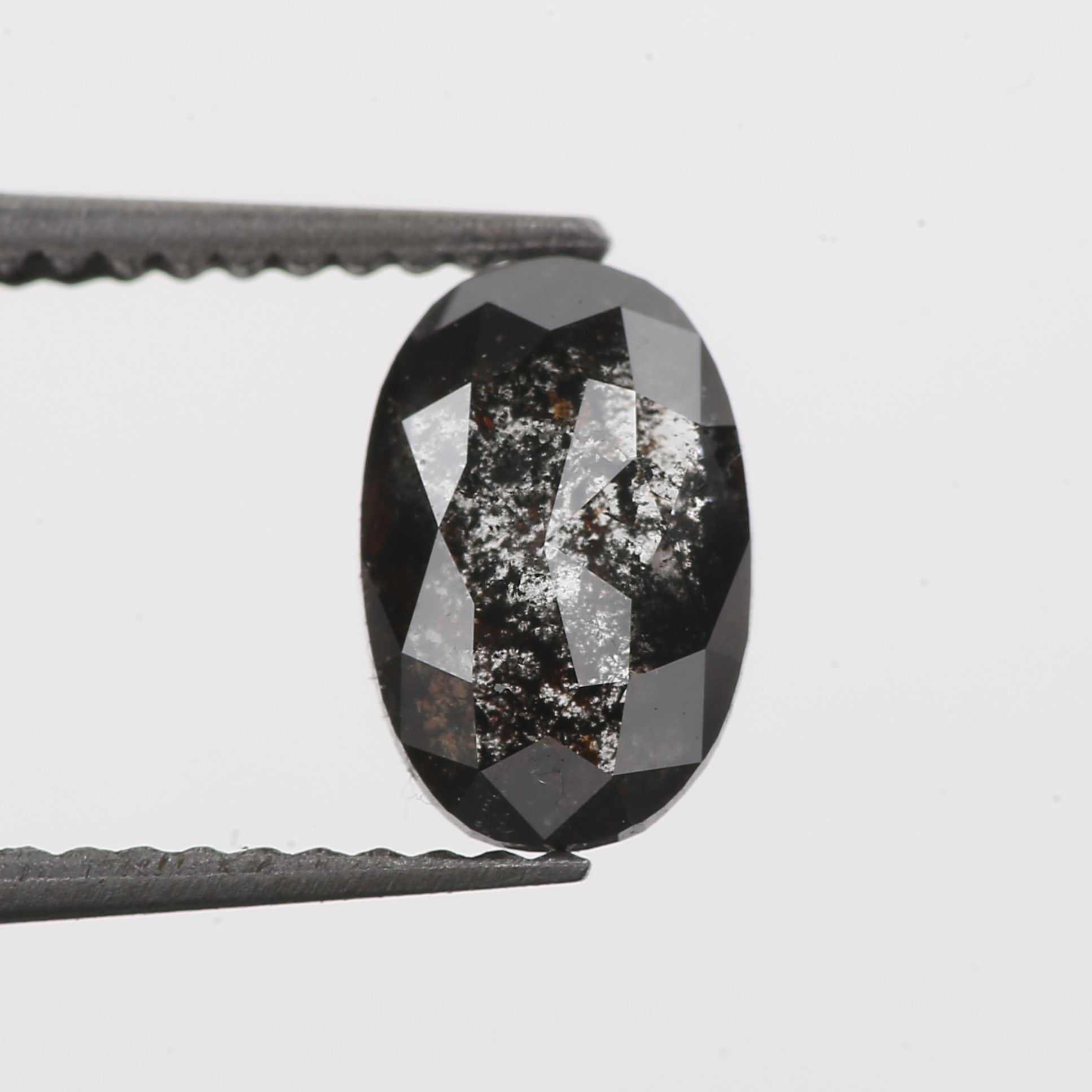 oval rose cut black celestial diamond