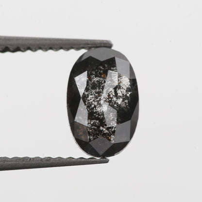 oval rose cut black celestial diamond