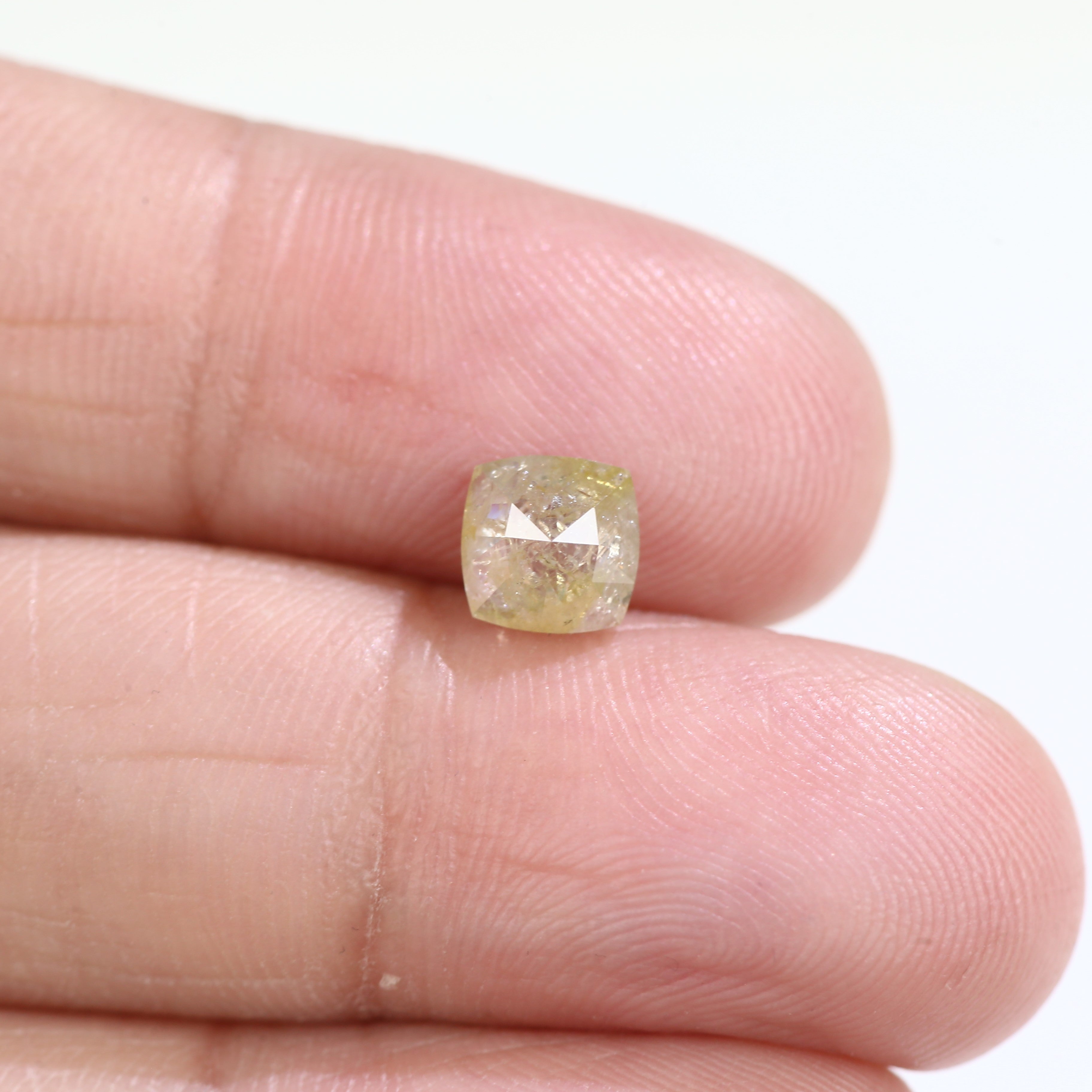 1 Carat Natural Cushion Rose cut Celestial Salt And Pepper Diamond 5.80 MM