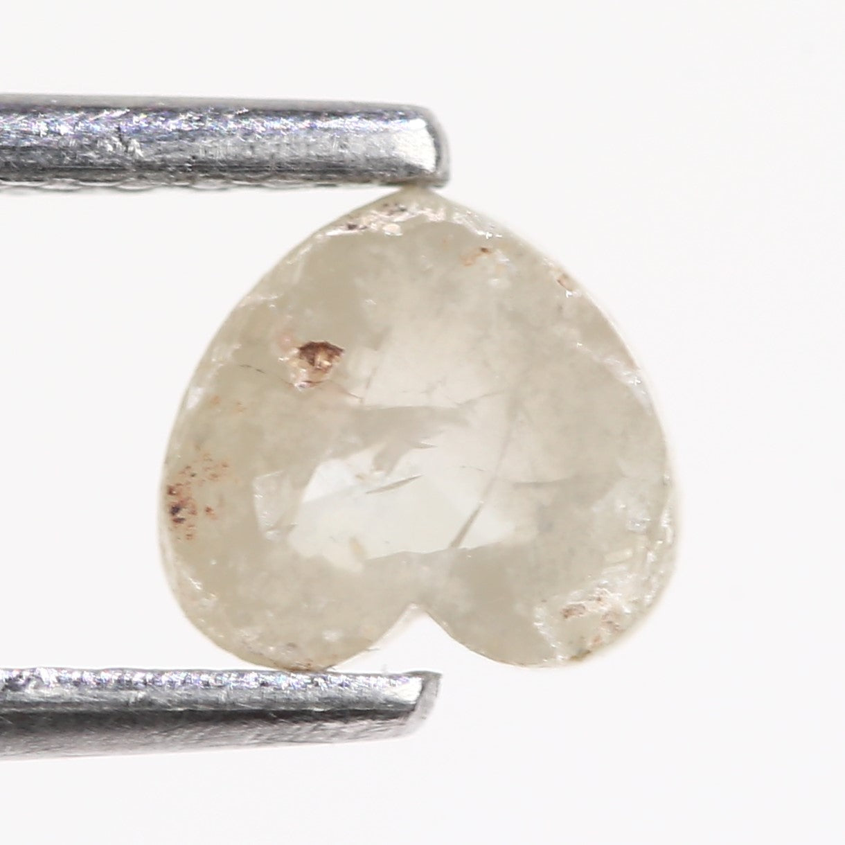 0.72 Carat Natural Heart Shaped Gray Salt And Pepper Diamond 5.24 MM