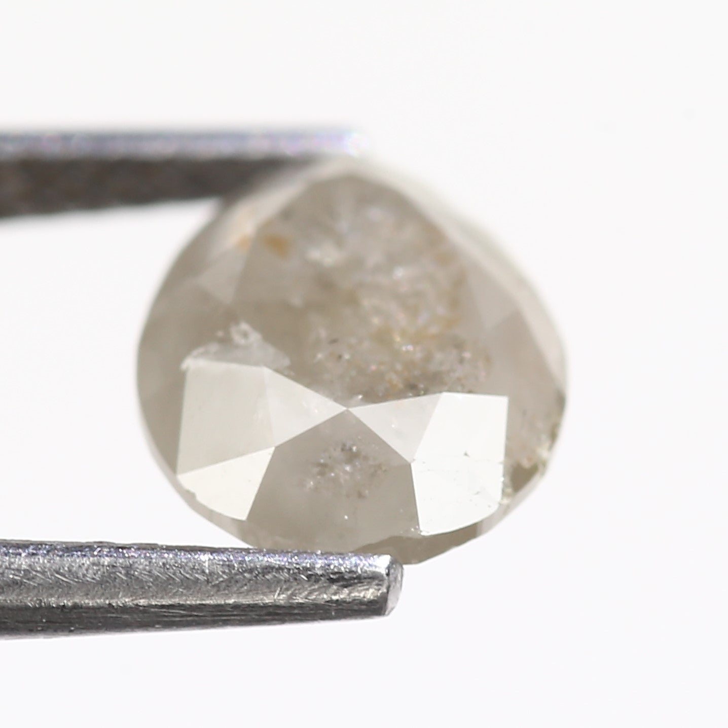 2.11 Carat Natural Pear Cut Gray Salt And Pepper Diamond 9.36 MM