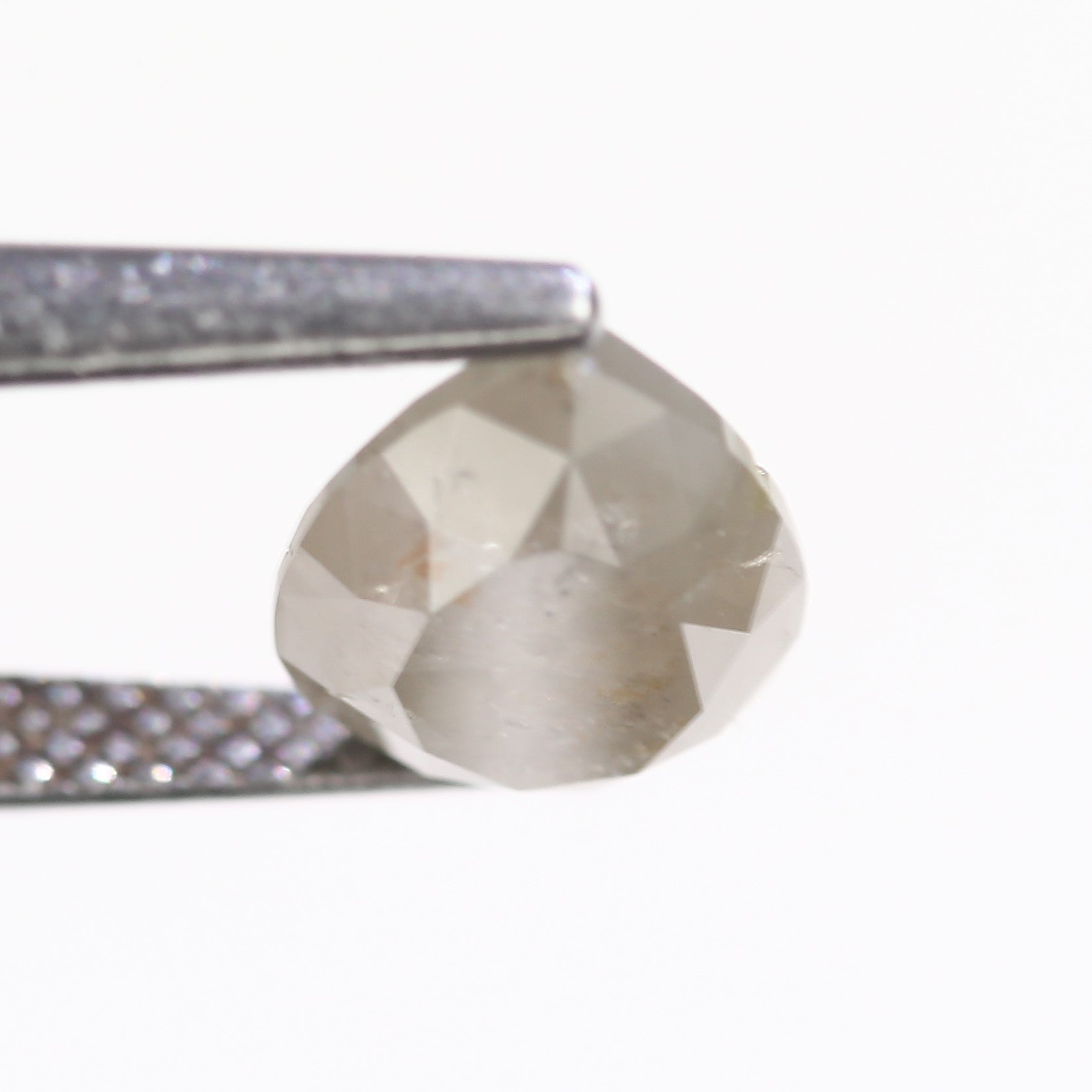 2.11 Carat Natural Pear Cut Gray Salt And Pepper Diamond 9.36 MM