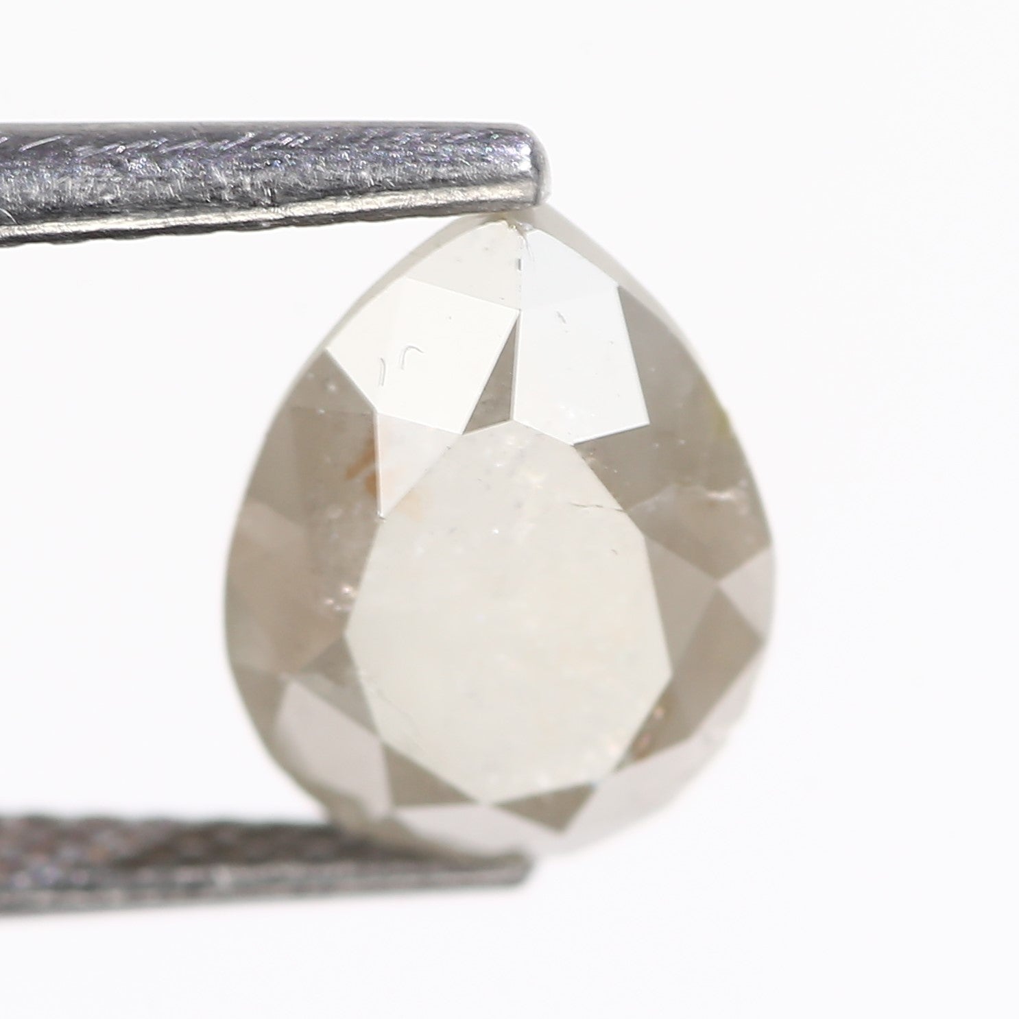 2.11 Carat Natural Pear Cut Gray Salt And Pepper Diamond 9.36 MM