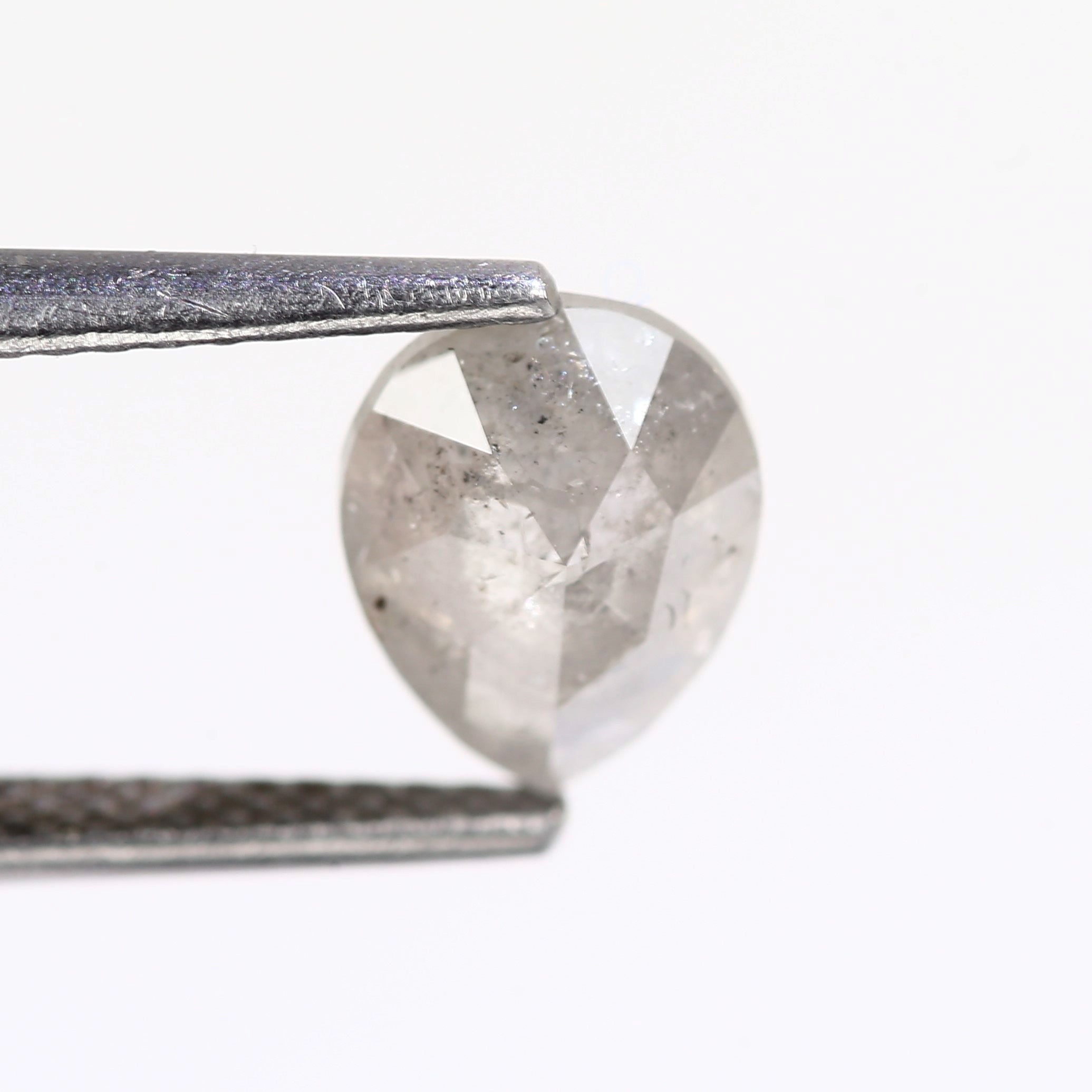 1.41 Carat Icy Gray Pear Salt and Pepper Diamond 8.17 MM