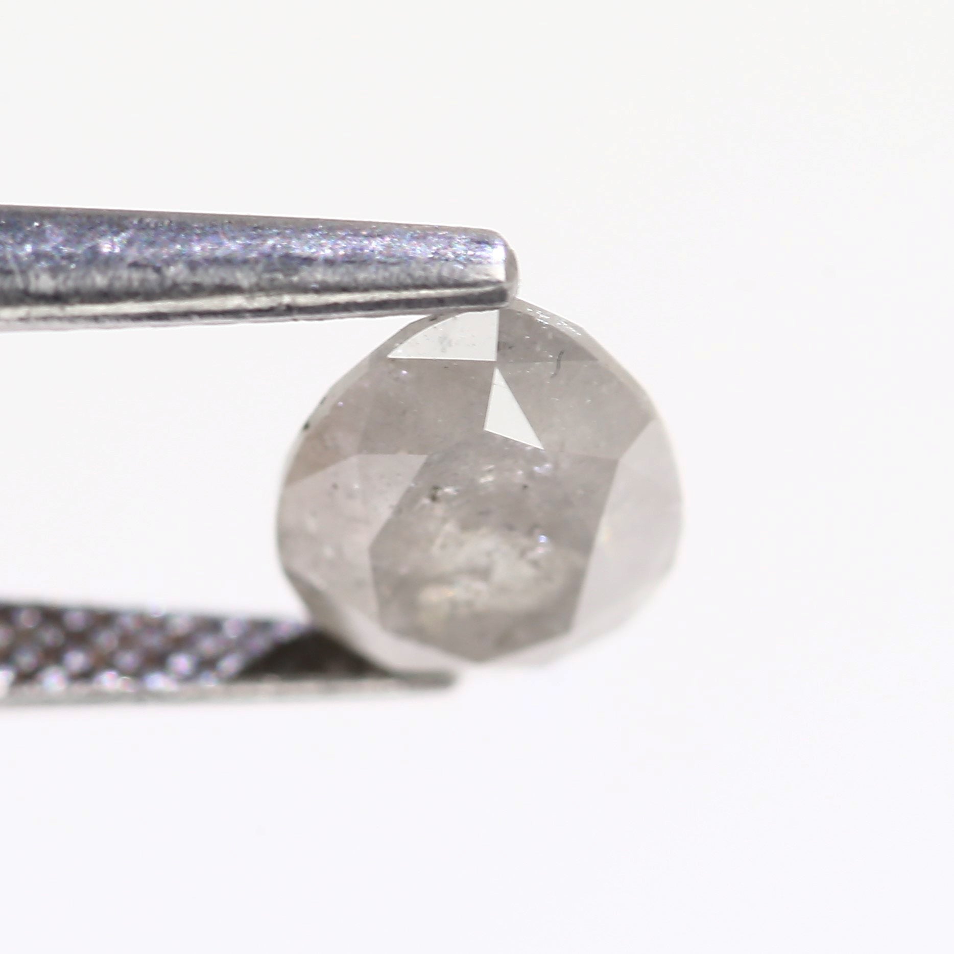 1.41 Carat Icy Gray Pear Salt and Pepper Diamond 8.17 MM