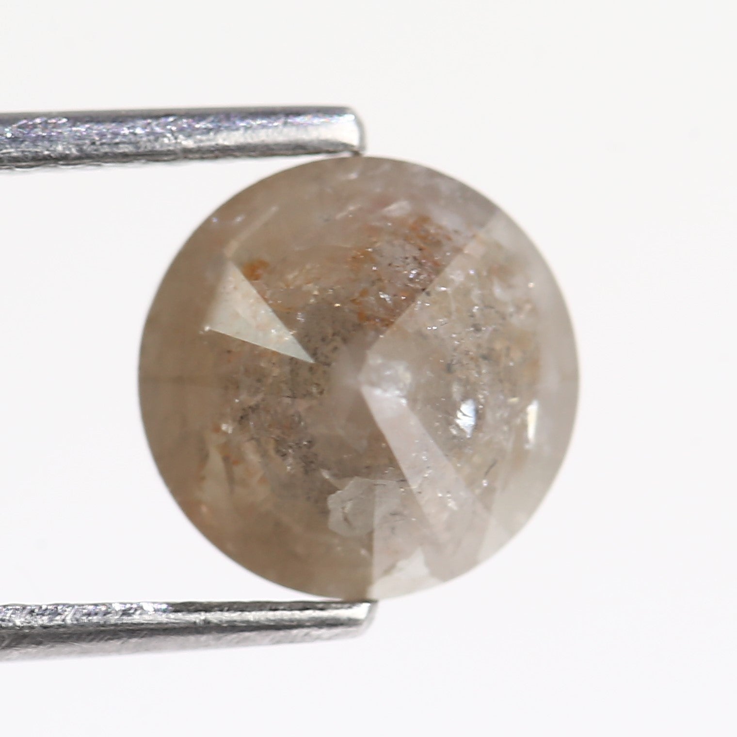 2.96 Carat Natural Round Cut Gray Salt And Pepper Diamond 8 MM