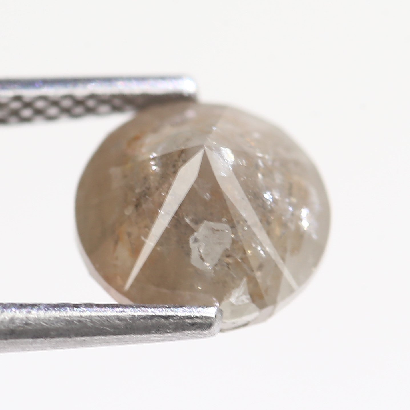 2.96 Carat Natural Round Cut Gray Salt And Pepper Diamond 8 MM