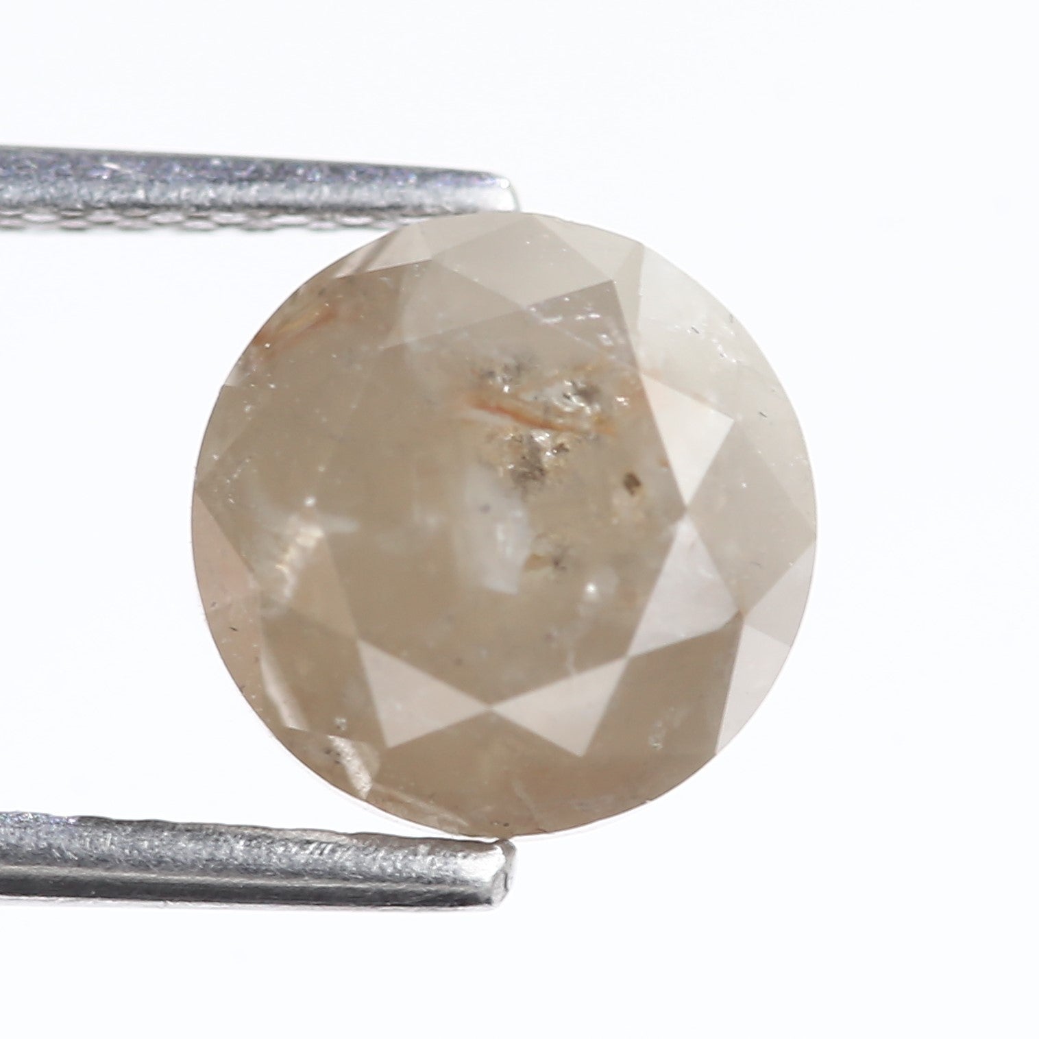 2.96 Carat Natural Round Cut Gray Salt And Pepper Diamond 8 MM