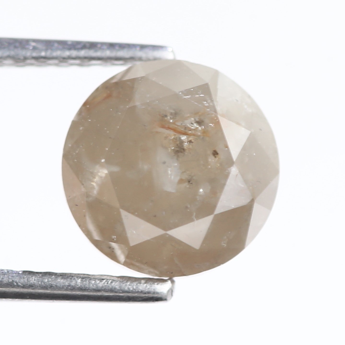 2.96 Carat Natural Round Cut Gray Salt And Pepper Diamond 8 MM