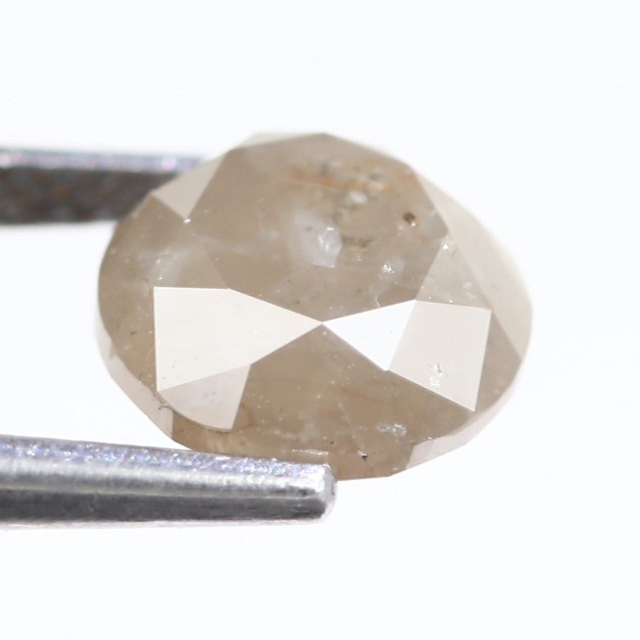 2.96 Carat Natural Round Cut Gray Salt And Pepper Diamond 8 MM