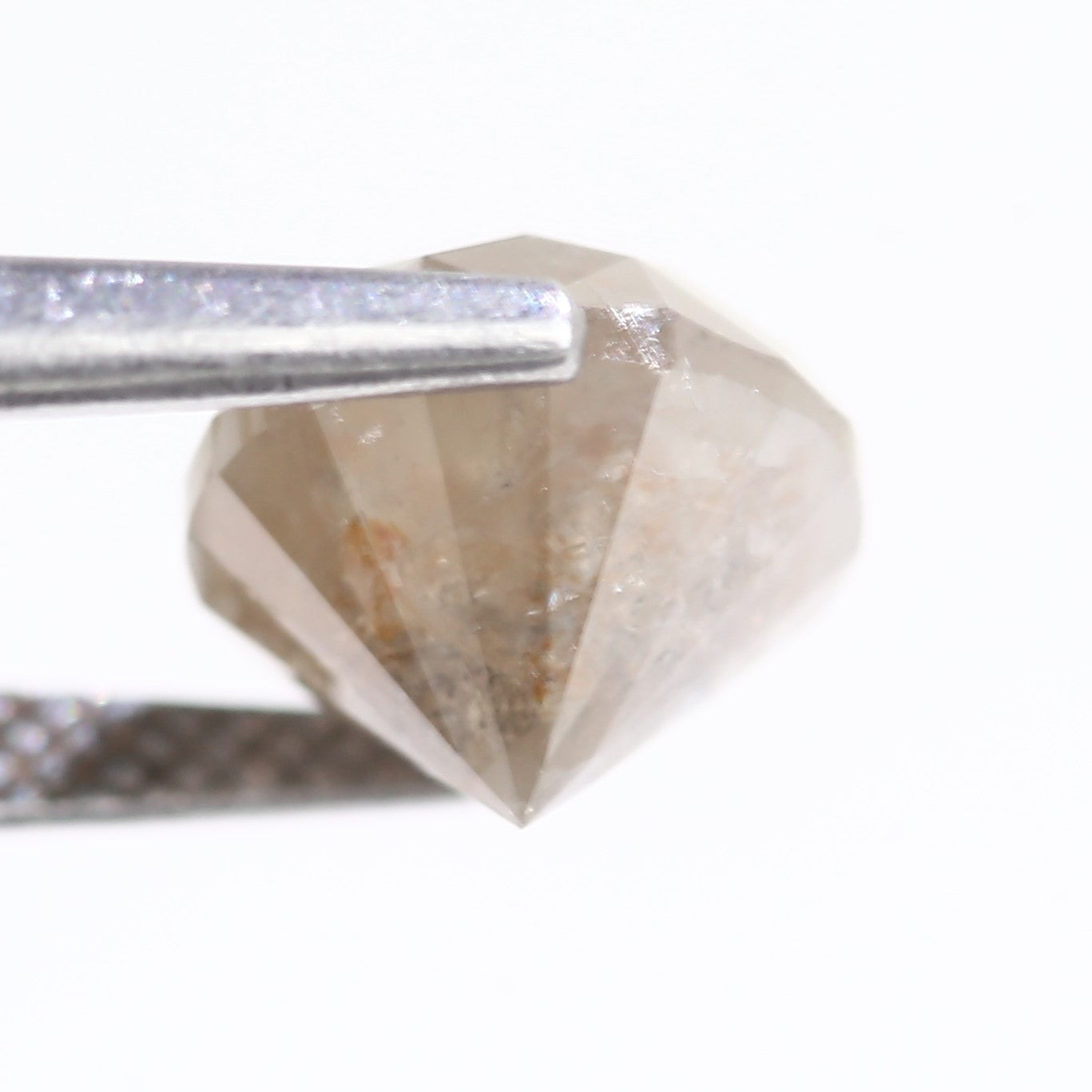 2.96 Carat Natural Round Cut Gray Salt And Pepper Diamond 8 MM