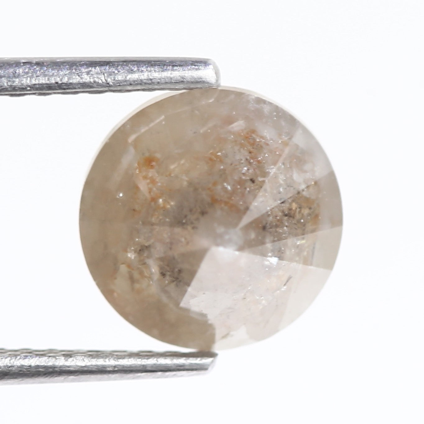 2.96 Carat Natural Round Cut Gray Salt And Pepper Diamond 8 MM