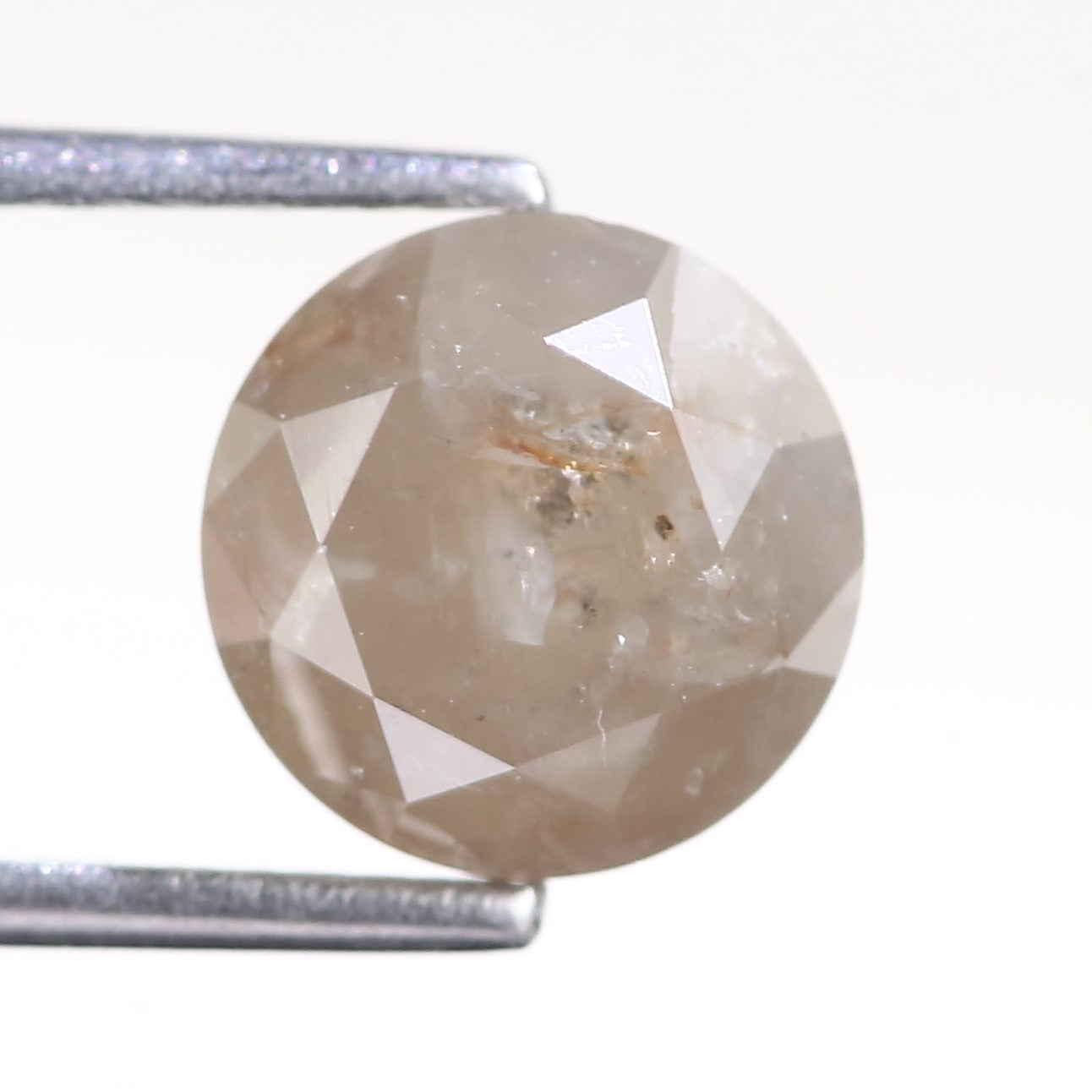 2.96 Carat Natural Round Cut Gray Salt And Pepper Diamond 8 MM