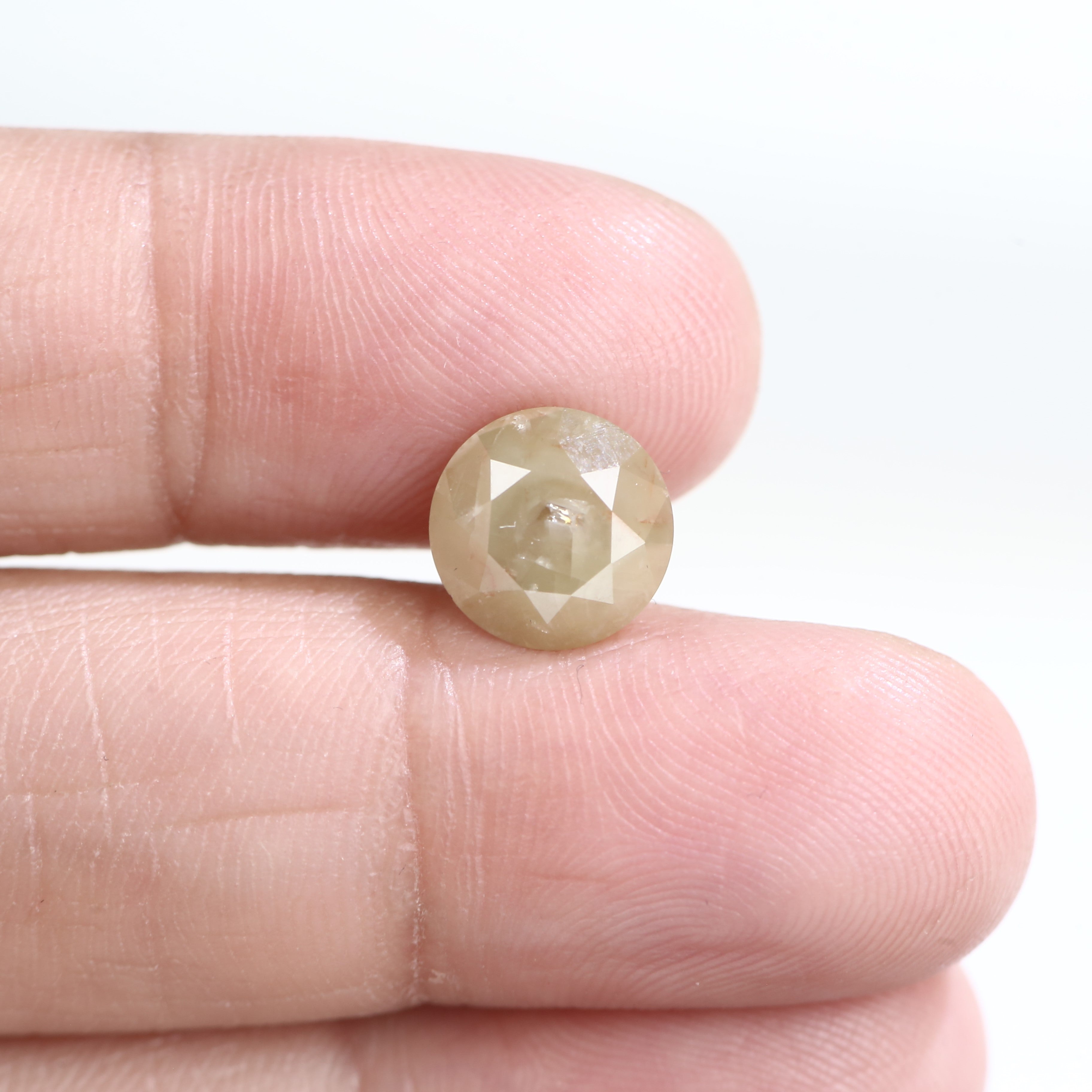 3.20 Carat Natural Round Cut Yellow Grey Salt And Pepper Diamond 9.04 MM