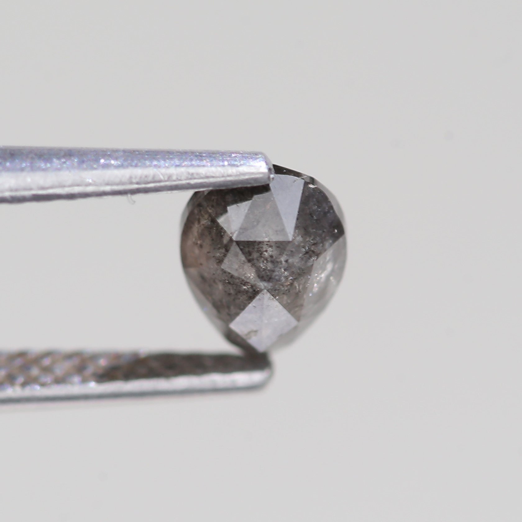 0.88 Carat Natural Gray Brilliant Pear Salt And Pepper Diamond 6.47 MM