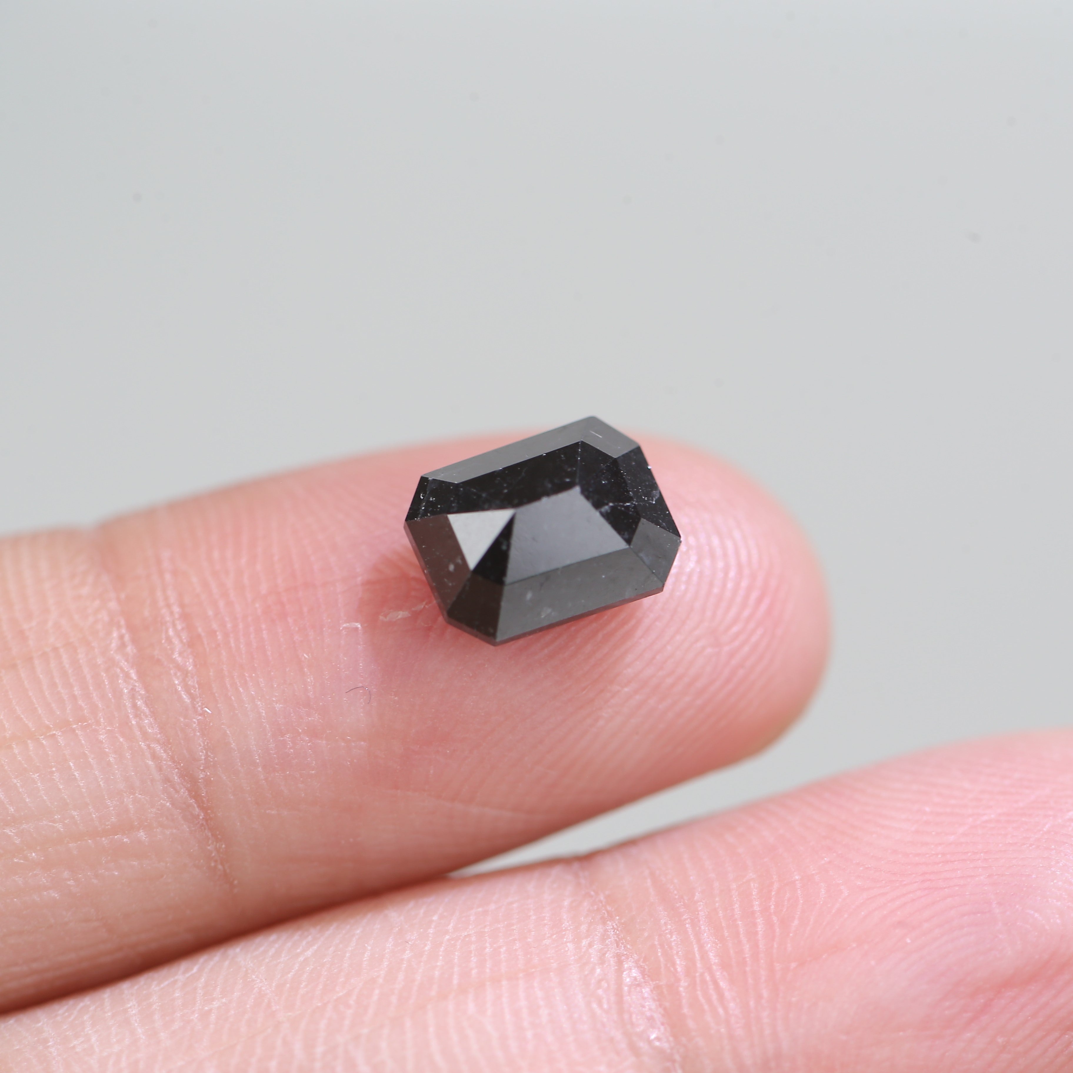 2.15 Carat Black Salt and Pepper Diamond For Emerald Cut Stone Rings