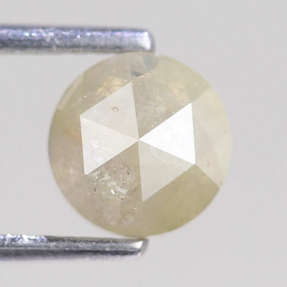 0.97 Carat Natural Round Rose Cut Salt And Pepper Diamond 6.36 MM