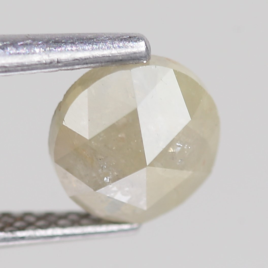 0.97 Carat Natural Round Rose Cut Salt And Pepper Diamond 6.36 MM