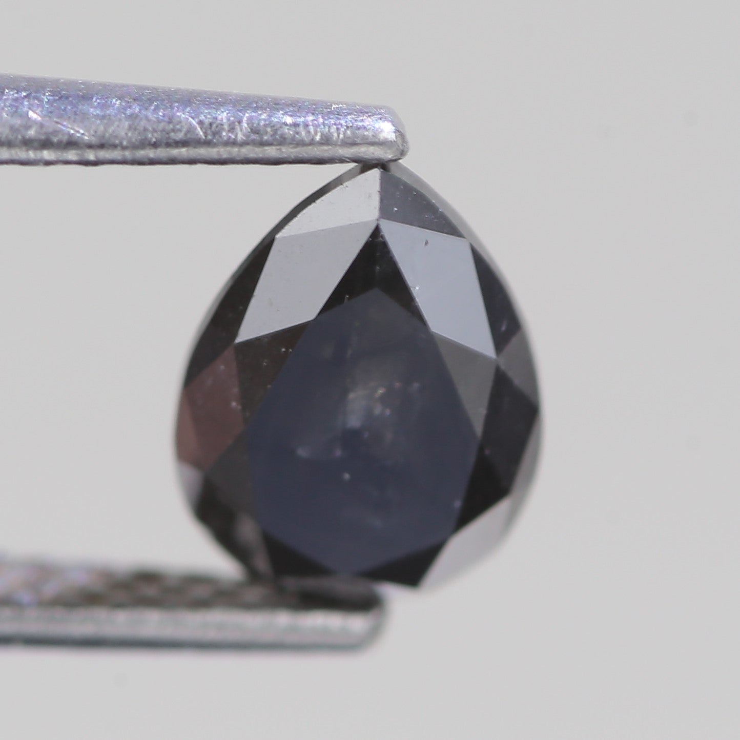1.18 Carat Natural Pear Cut Black Salt And Pepper Diamond 7.80 MM