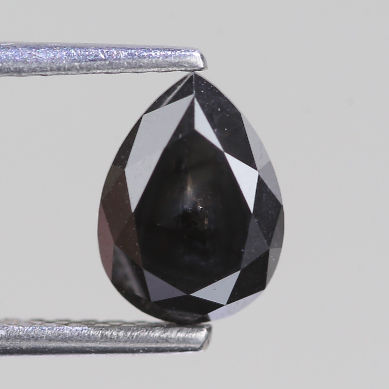 1.18 Carat Natural Pear Cut Black Salt And Pepper Diamond 7.80 MM
