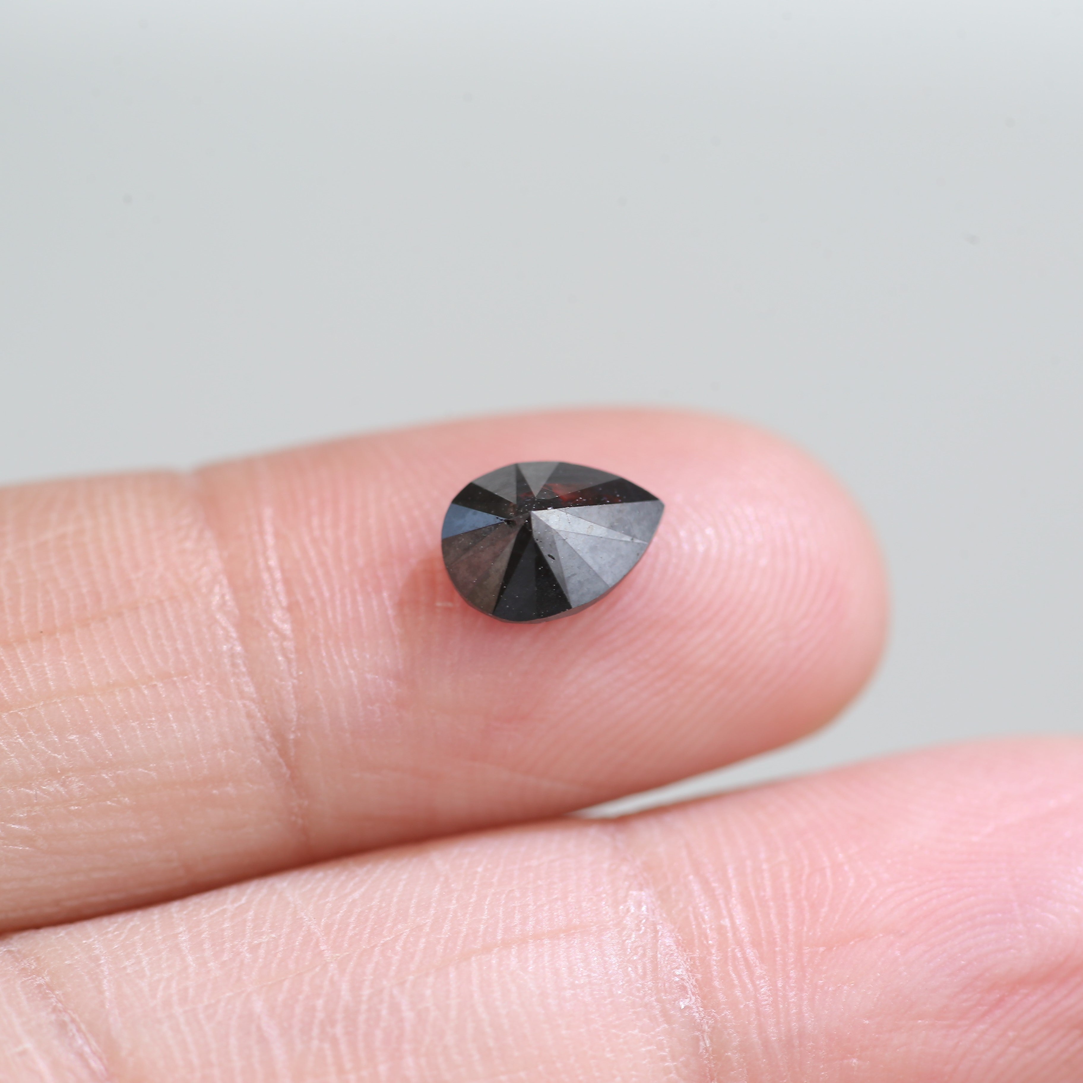 1.18 Carat Natural Pear Cut Black Salt And Pepper Diamond 7.80 MM