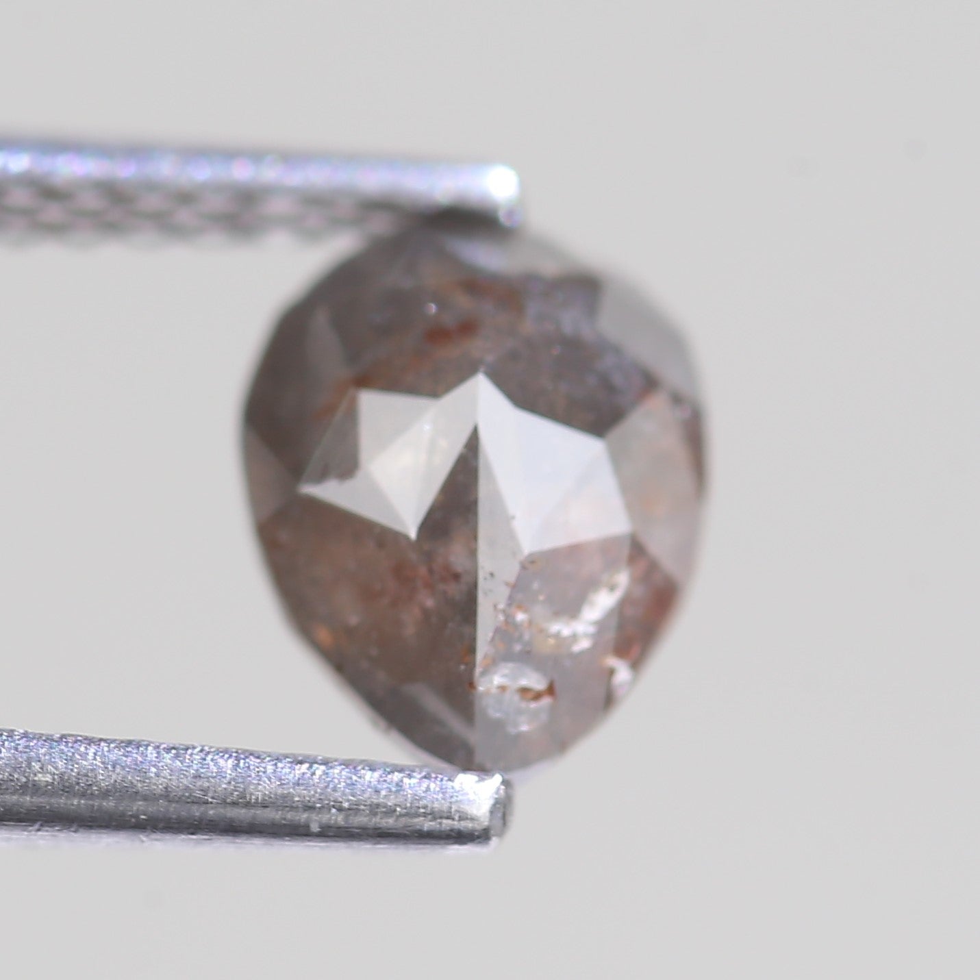 1.32 Carat Natural Raw Pear Cut Gray Salt And Pepper Diamond 7.73 MM