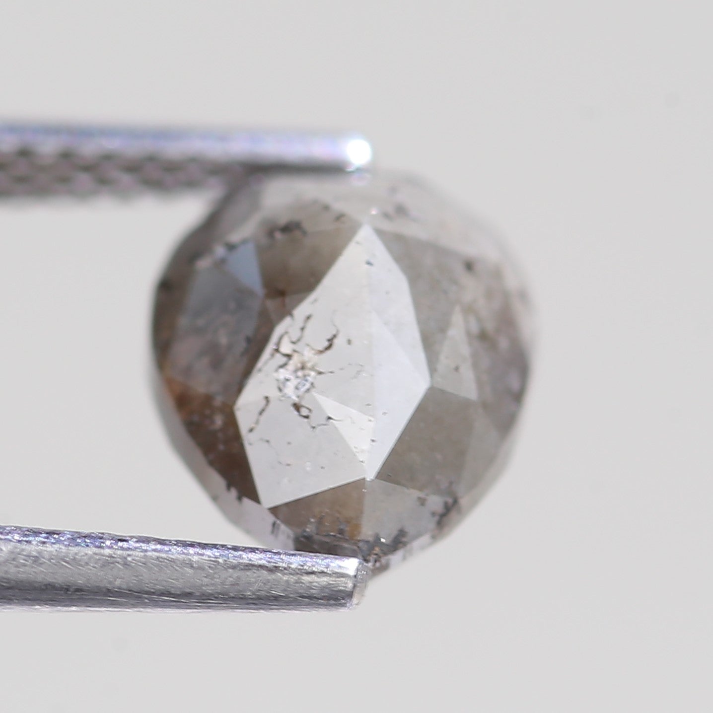 2.86 Carat Natural Pear Cut Gray Salt And Pepper Diamond 9.41 MM