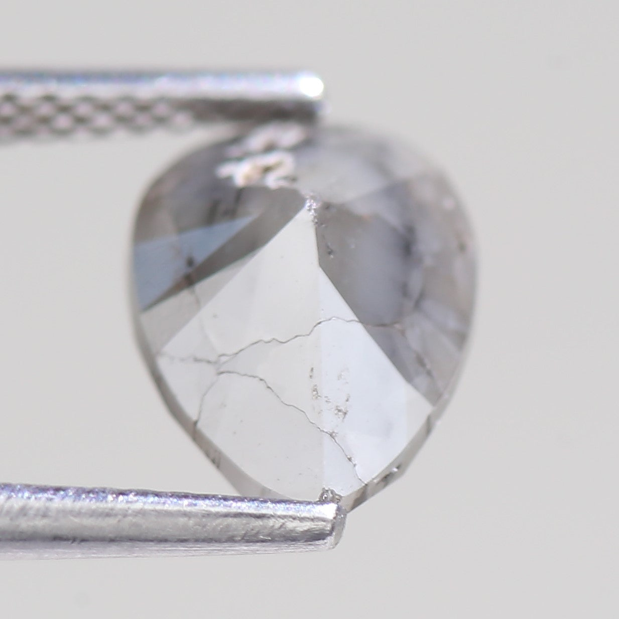 2.40 Carat Natural Salt And Pepper Pear Raw Diamond 10.12 MM