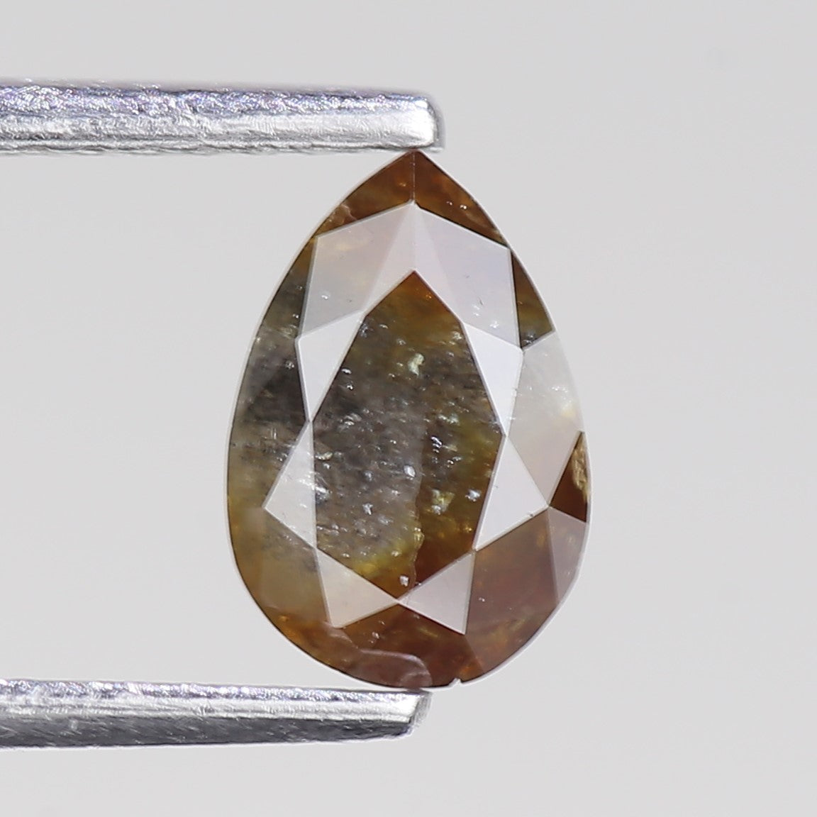 0.78 Carat Natural Pear Rustic Grey Salt And Pepper Diamond 7.64 MM
